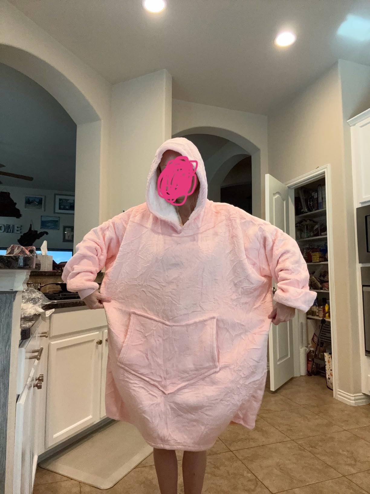 Oversized Hoodie Blanket, Wearable Blanket Sweatshirt, Ultra Soft Sherpa Fleece Comfy Snuggle Hoodie - Customer Photo 1