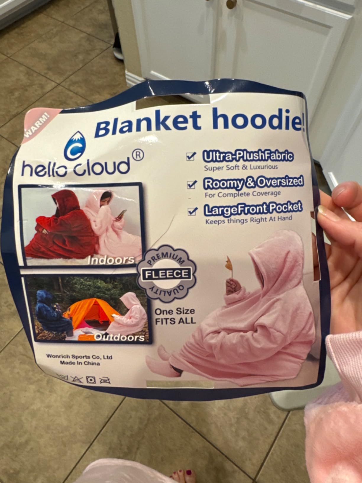 Oversized Hoodie Blanket, Wearable Blanket Sweatshirt, Ultra Soft Sherpa Fleece Comfy Snuggle Hoodie - Customer Photo 2