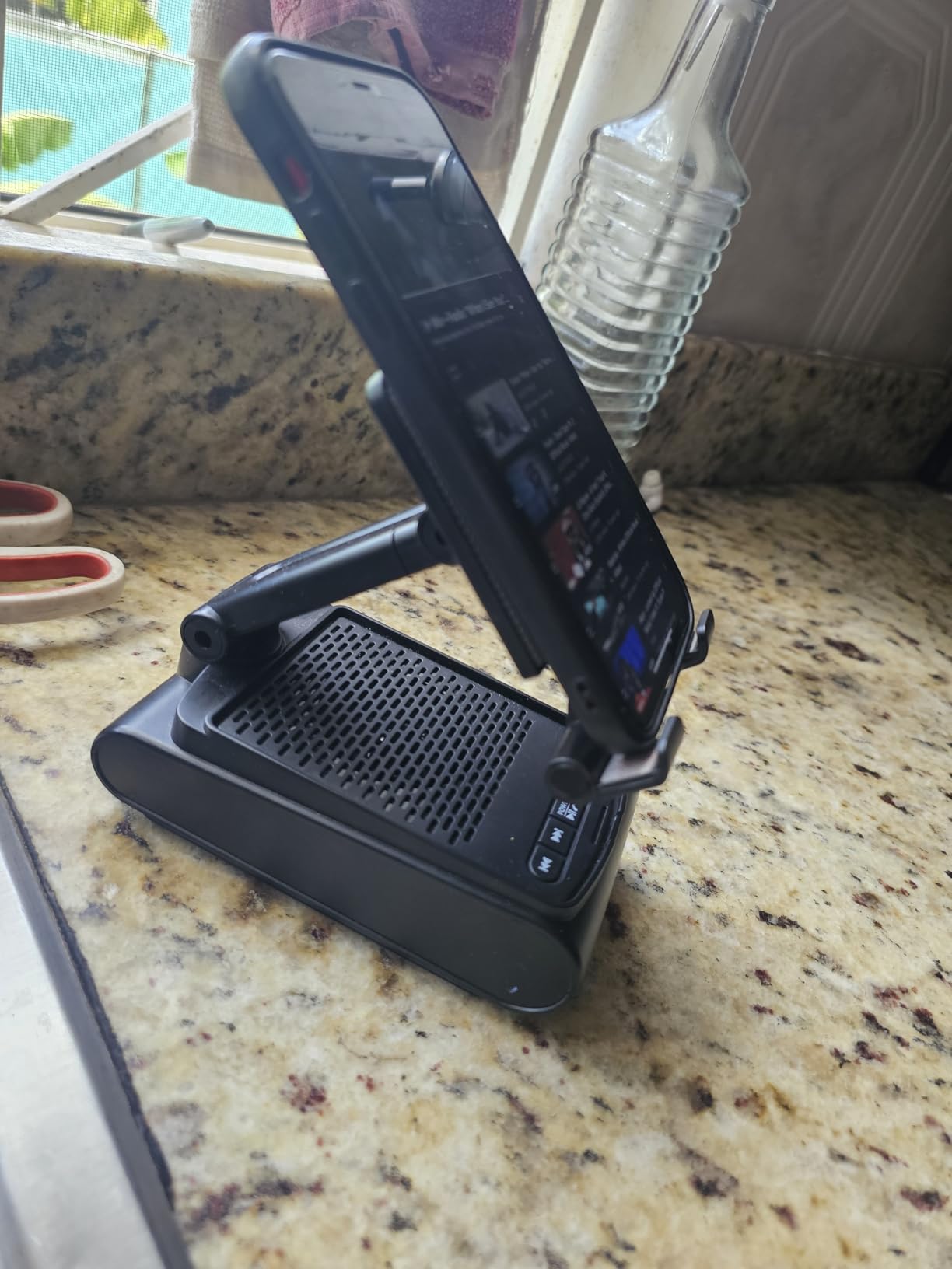 Valentines Day Gifts for Him Men, Cell Phone Stand with Wireless Bluetooth Speaker, Birthday Gifts for Men Unique, Mens Gift for Dad Husband Boyfriend, Cool Gadgets for Mens - Customer Photo 1