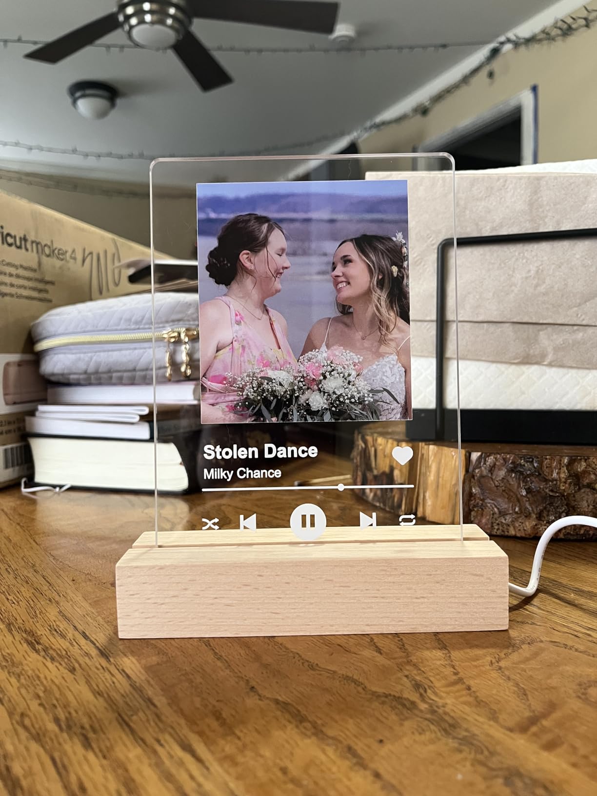 Valentines Day Personalized Spotify Plaque Gifts for Her Him Girlfriend Boyfriend, Custom Picture Frame for Women Men, Customized Photo Gifts for Couple Wife Husband on Anniversary Birthday - Customer Photo 1