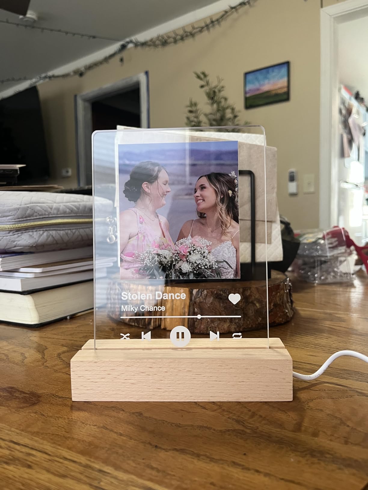 Valentines Day Personalized Spotify Plaque Gifts for Her Him Girlfriend Boyfriend, Custom Picture Frame for Women Men, Customized Photo Gifts for Couple Wife Husband on Anniversary Birthday - Customer Photo 2