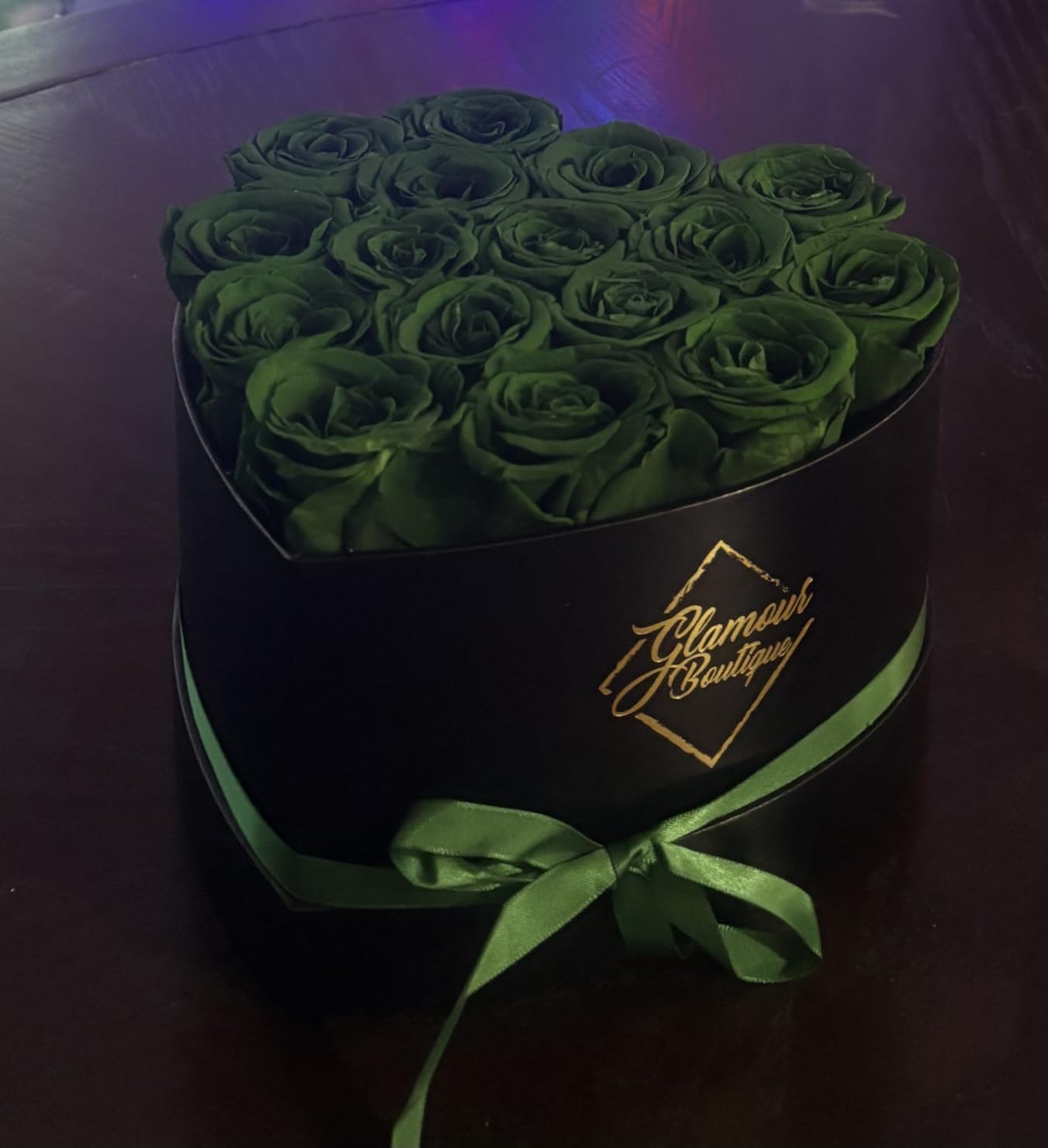 GLAMOUR BOUTIQUE 7 Flower Forever Heart Shape Box, Eternal Preserved Roses Gift for Her, Lasting Flowers, Petite Floral Heart Box for Birthday, Anniversary or Valentine's Day, Red - Customer Photo 2