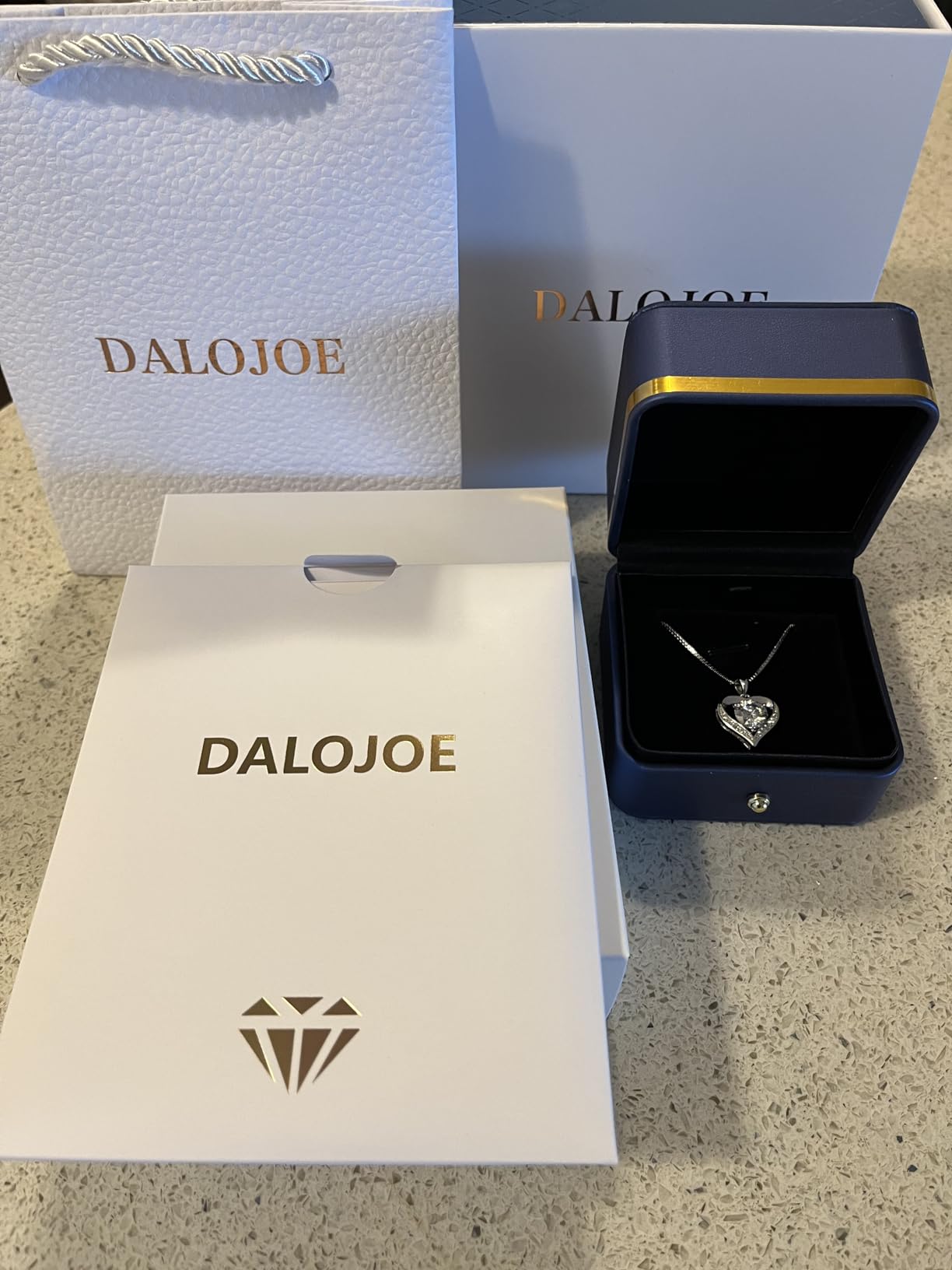 Moissanite Necklace for Women, 1-3 Carat Heart Necklace Engraved with 'I LOVE YOU', Birthday Gift for Wife, Anniversary Present for Wife Women, Jewelry Gifts for Valentine's Day - Customer Photo 3