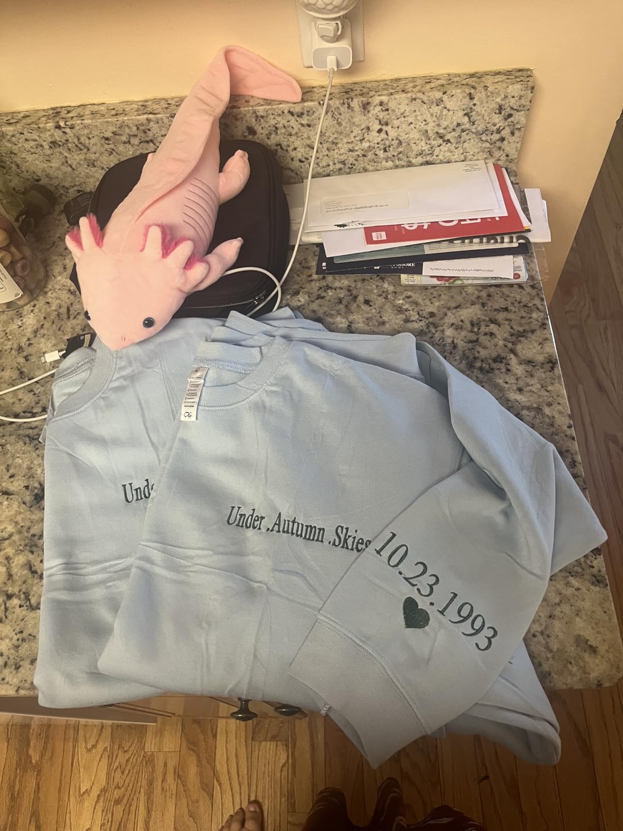 NAZENTI Embroidered Roman Numeral Hoodie, Personalized Matching Outfits for Couples, Custom Sweatshirt Gift for Boyfriend Girlfriend, Valentines Day Sweater with Initial Heart Customer Review NAZENTI Embroidered Roman Numeral Hoodie, Personalized Matching Outfits for Couples, Custom Sweatshirt Gift for Boyfriend Girlfriend, Valentines Day Sweater with Initial Heart - Customer Photo 2