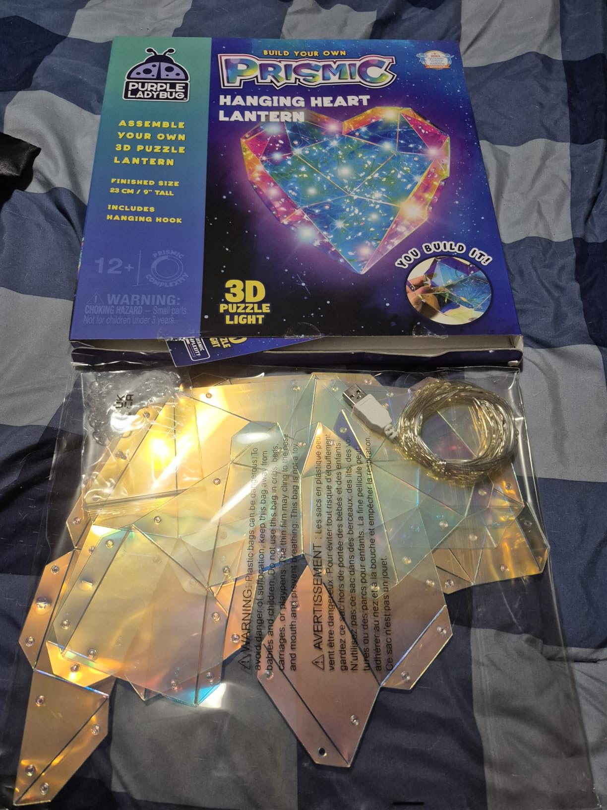 Prismic Heart-Shaped DIY Lantern Craft Kit - Valentines Day Gifts for Kids Teen Girls, & Fun Brithday Gifts for Kids 8-12, 3D Light-Up Room Decor, Creative Night Light Arts & Crafts Set for Kids - Customer Photo 1