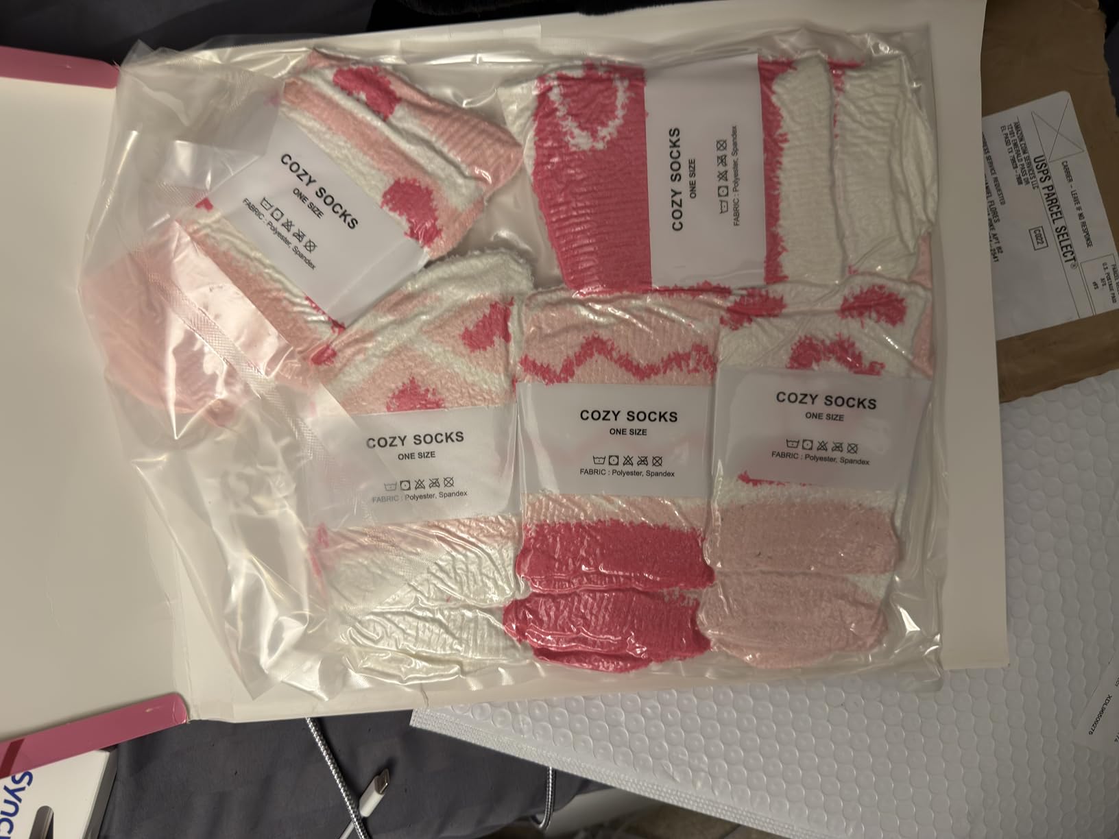 TEHOOK Warm & Cozy Valentines Gifts for Women, Fluffy Fuzzy Plush Sleeping Slipper Socks - Soft Warm Fabric - Customer Photo 1