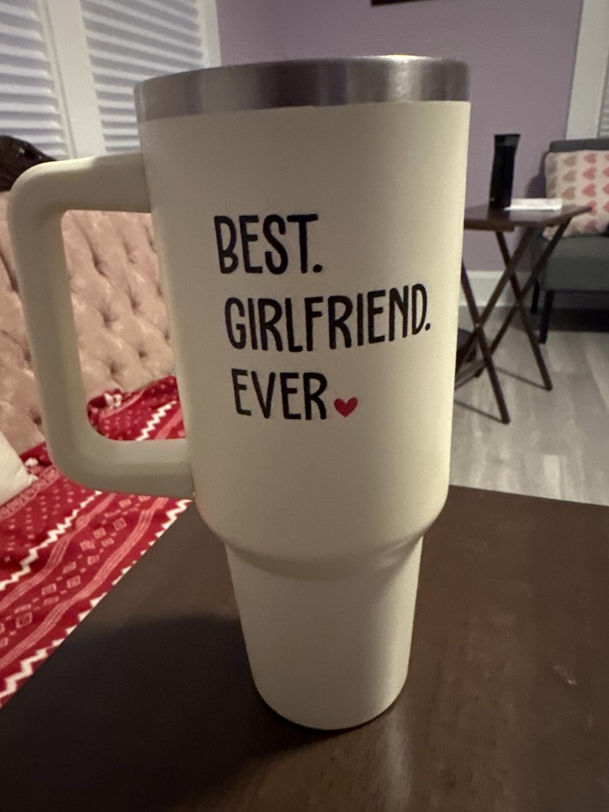 Gifts for Girlfriend - Girlfriend Gifts for Women - Anniversary, Valentines, Birthday, Christmas Gift for Her - Romantic Love Gift Ideas for Couple - 40 Oz Stainless Steel Tumbler with Lid - Customer Photo 1