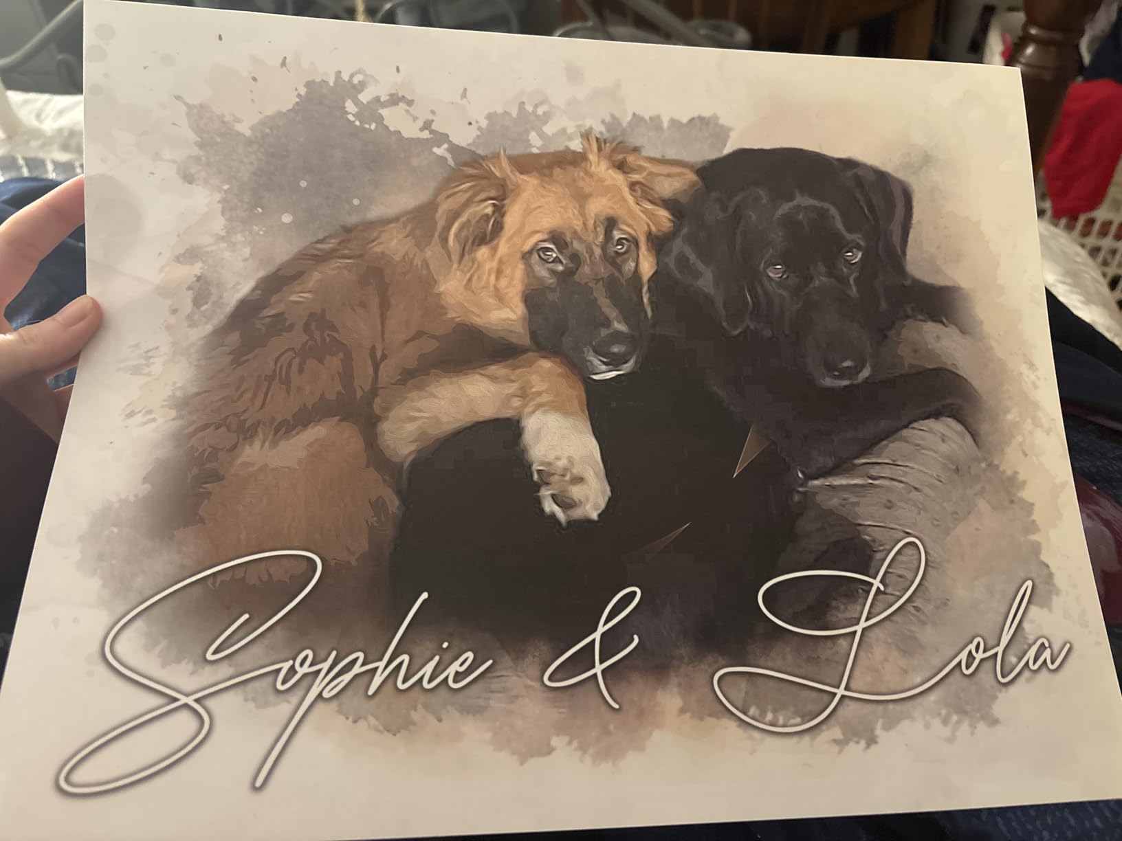 Custom Watercolor Portrait Canvas Wall Art for Couple, Personalized Picture Frames for Couples, Couples Wall Decor Bedroom, Customized Gifts for Boyfriend Girlfriend Valentines Day Anniversary - Customer Photo 2