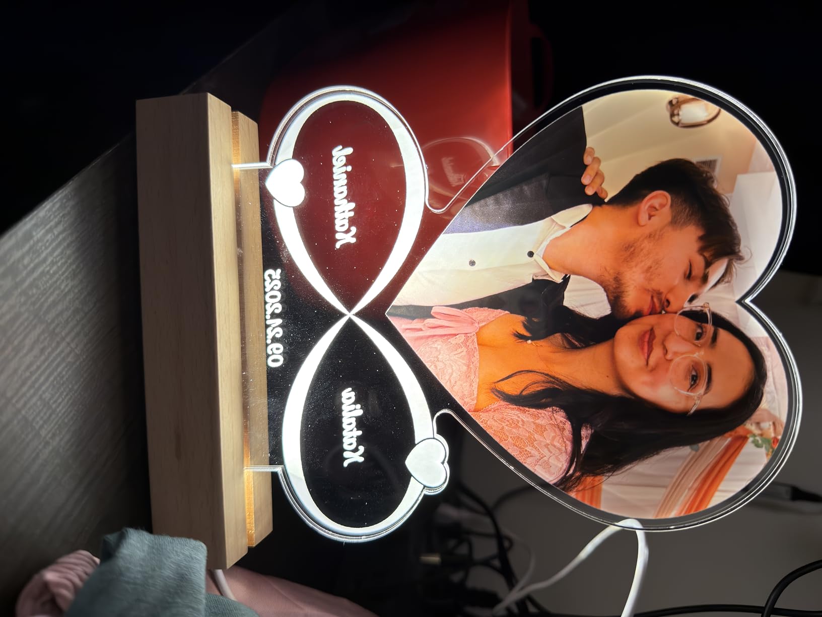 Custom Picture Frames, Personalized Photo Frame, Customized Picture Frames, Personalized Anniversary Valentines Day Gifts for Women Men Her Him Girlfriend Boyfriend Mom Dad Couple Baby Kid Family Pet - Customer Photo 1