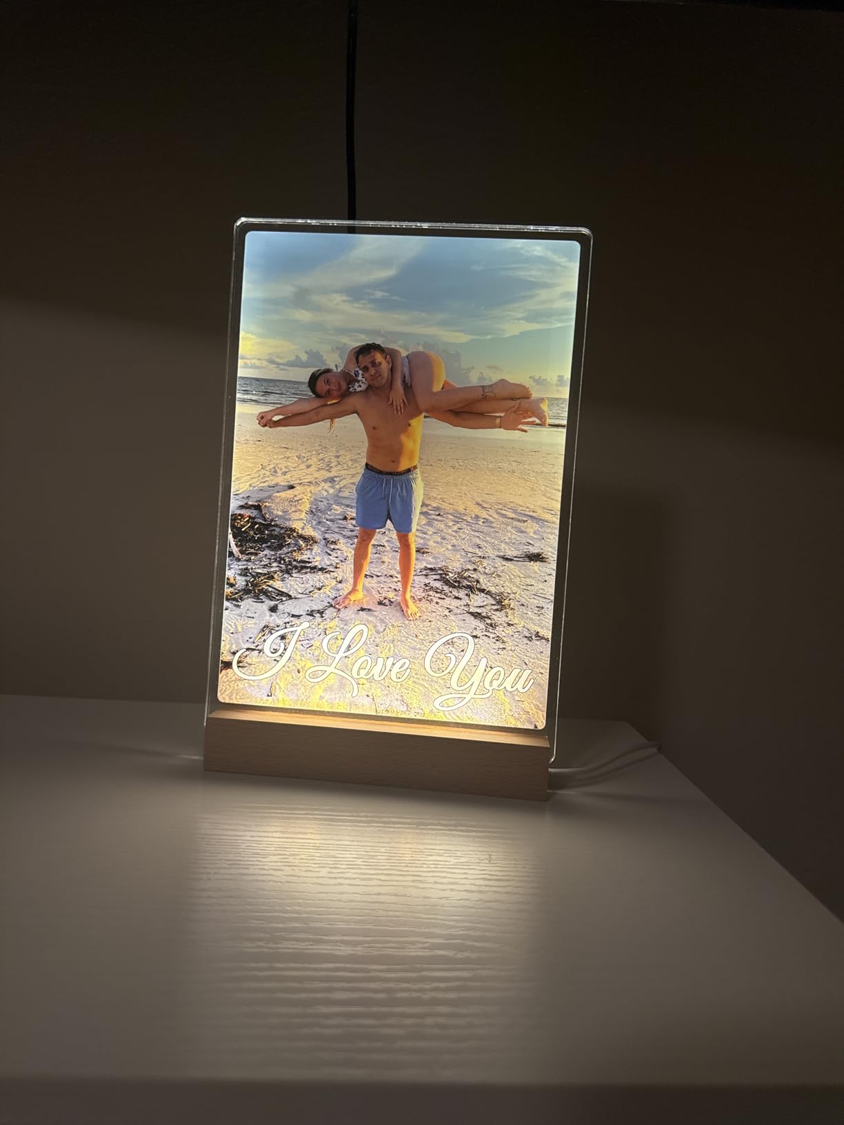 Custom Picture Frames, Personalized Photo Frame, Customized Picture Frames, Personalized Anniversary Valentines Day Gifts for Women Men Her Him Girlfriend Boyfriend Mom Dad Couple Baby Kid Family Pet - Customer Photo 2