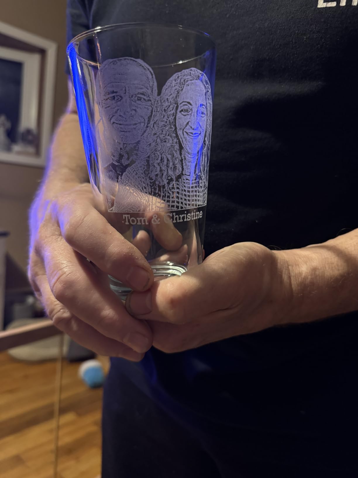 Custom Valentine's Day Gifts for Him - Personalized Photo Whiskey Glass Gift for Boyfriend, Romantic Keepsake, Laser Engraved in the USA - Customer Photo 2