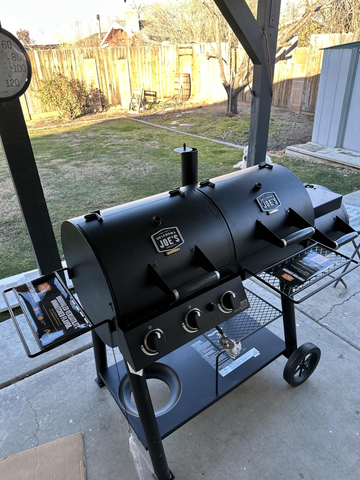 Oklahoma Joe's Canyon Combo Charcoal and Gas Smoker & Grill, Black - 24203004 customer photo 2