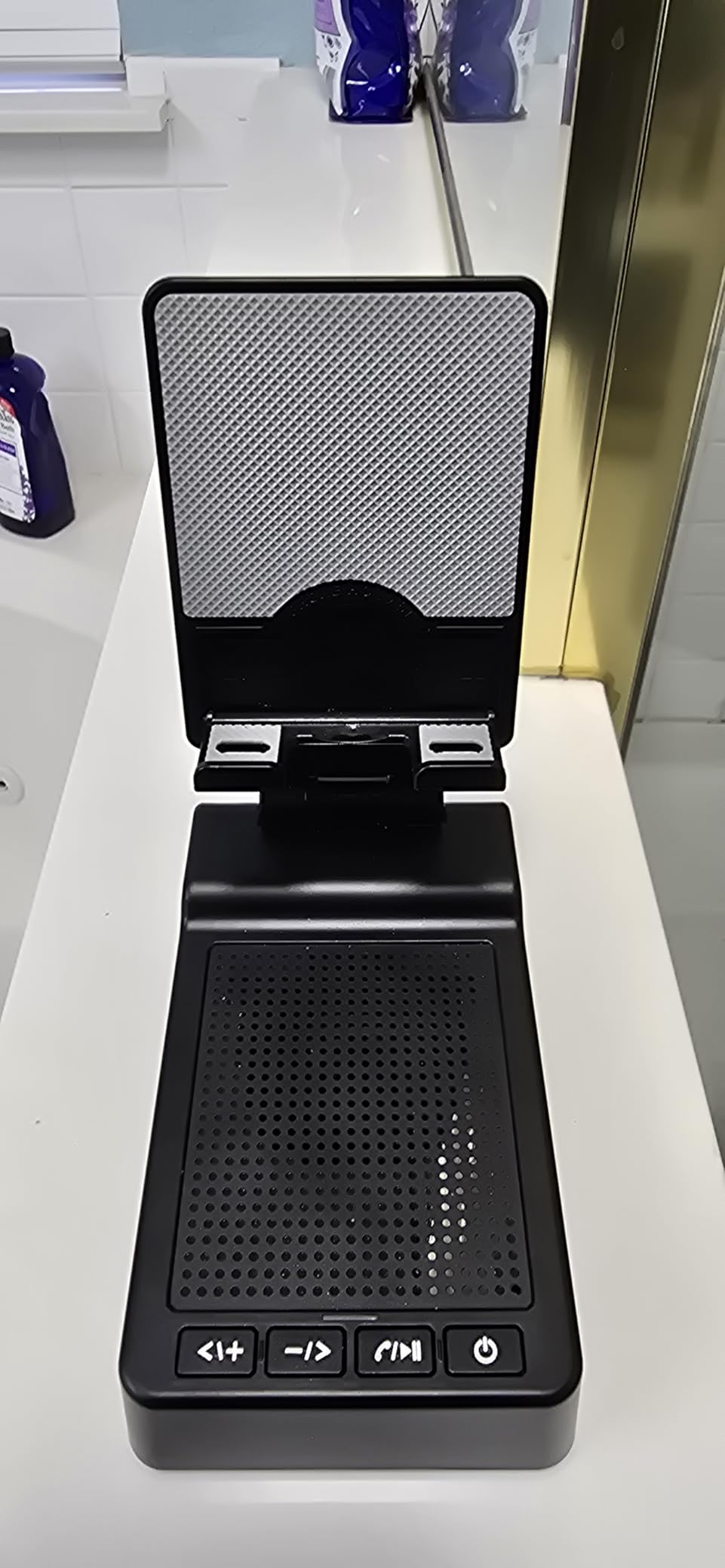 Gifts for Men Women, Phone Stand with Bluetooth Speaker, HD Surround Sound Speaker, Compatible with all iPhone/Android phones iPad Kindle, Cool Gadget Gift for Men Women Dad Mom Christmas Birthday - Customer Photo 1