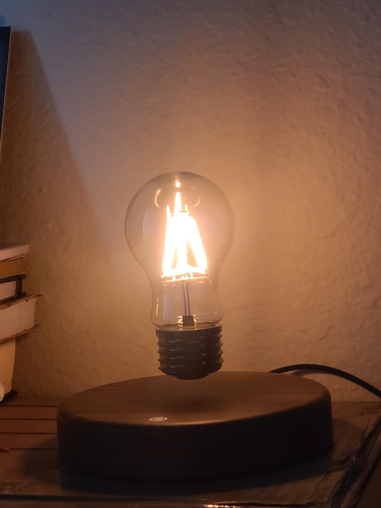 MOOCCI Levitating Heart Bulb Lamp, Magnetic Floating Light with Warm Glow, Romantic Bedroom Night Light, Perfect Valentine's Day Gift for Wife Girlfriend Woman, Unique Home Decor Tech Gadget - Customer Photo 1