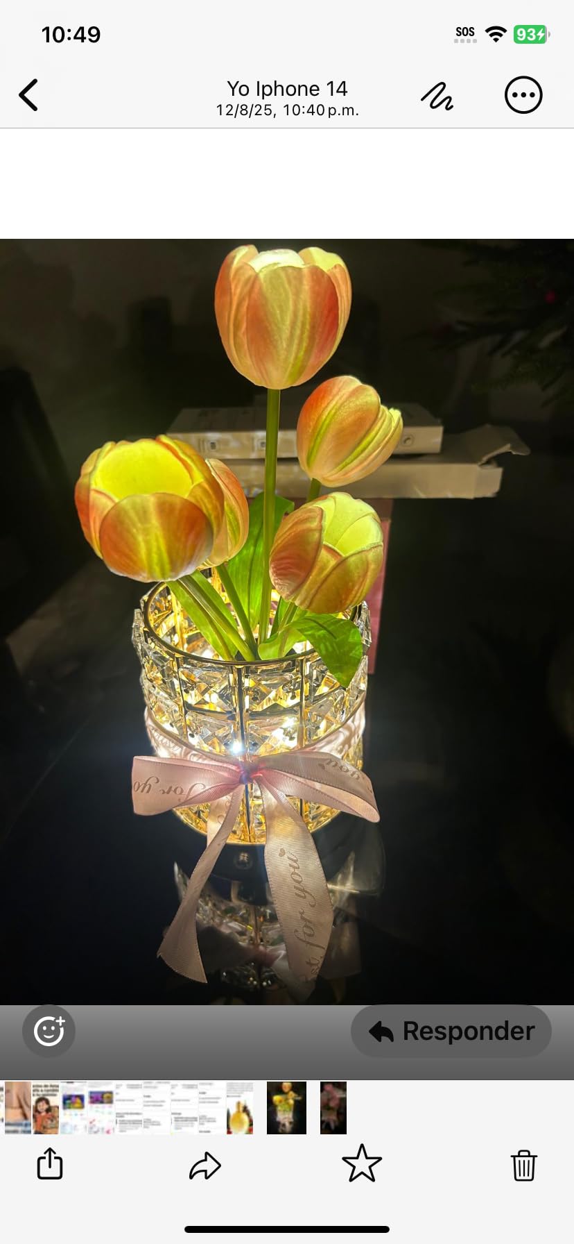 Tulip Flower Lamp, Valentine's Day Gifts for Women, Romantic Home Decor Flower Gift for Girlfriend Wife, Rechargeable Cordless Touch Table Lamp, 3 Color Infinitely Dimming Night Light Customer Review Tulip Flower Lamp, Valentine's Day Gifts for Women, Romantic Home Decor Flower Gift for Girlfriend Wife, Rechargeable Cordless Touch Table Lamp, 3 Color Infinitely Dimming Night Light - Customer Photo 2