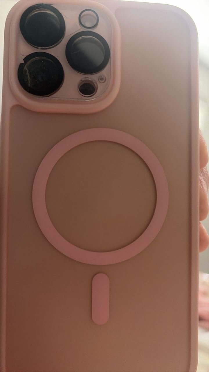 FNTCASE for iPhone 15 Case: for iPhone 14 Case & iPhone 13 Case [Compatible with Magsafe] Translucent Matte Magnetic Phone Cover - Military Grade Drop Protection Shockproof Protective Cases - Pink customer photo 1