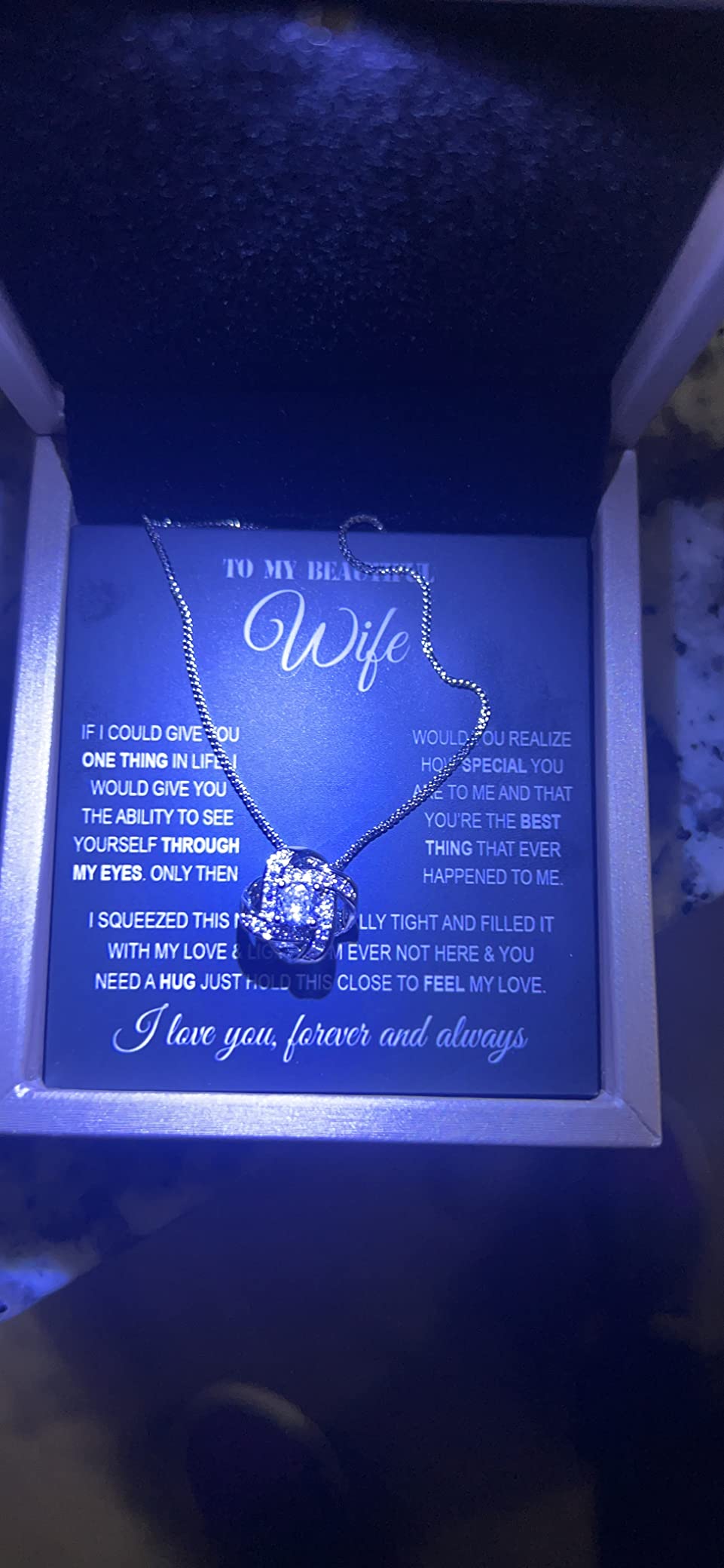 Larvincy To My Wife Necklace From Husband - Valentines Day Gifts for Her with Heartfelt Message Card, Premium Gold-Plated Wife Jewelry in Elegant Box - Customer Photo 3