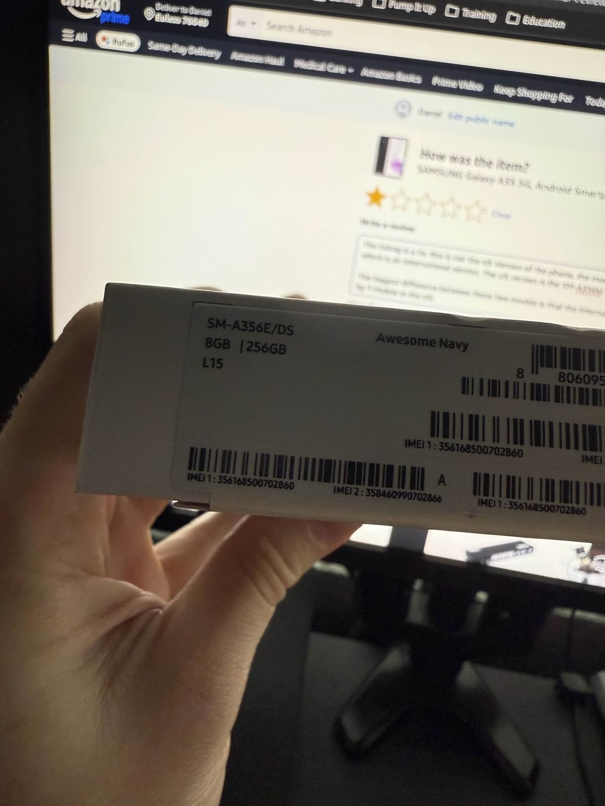 Galaxy A35 5G, T-Mobile/Unlocked, AMOLED Display, Advanced Triple Camera System, Expandable Storage, Rugged Design, US Version, 2024, 128GB, Awesome Navy customer photo 1