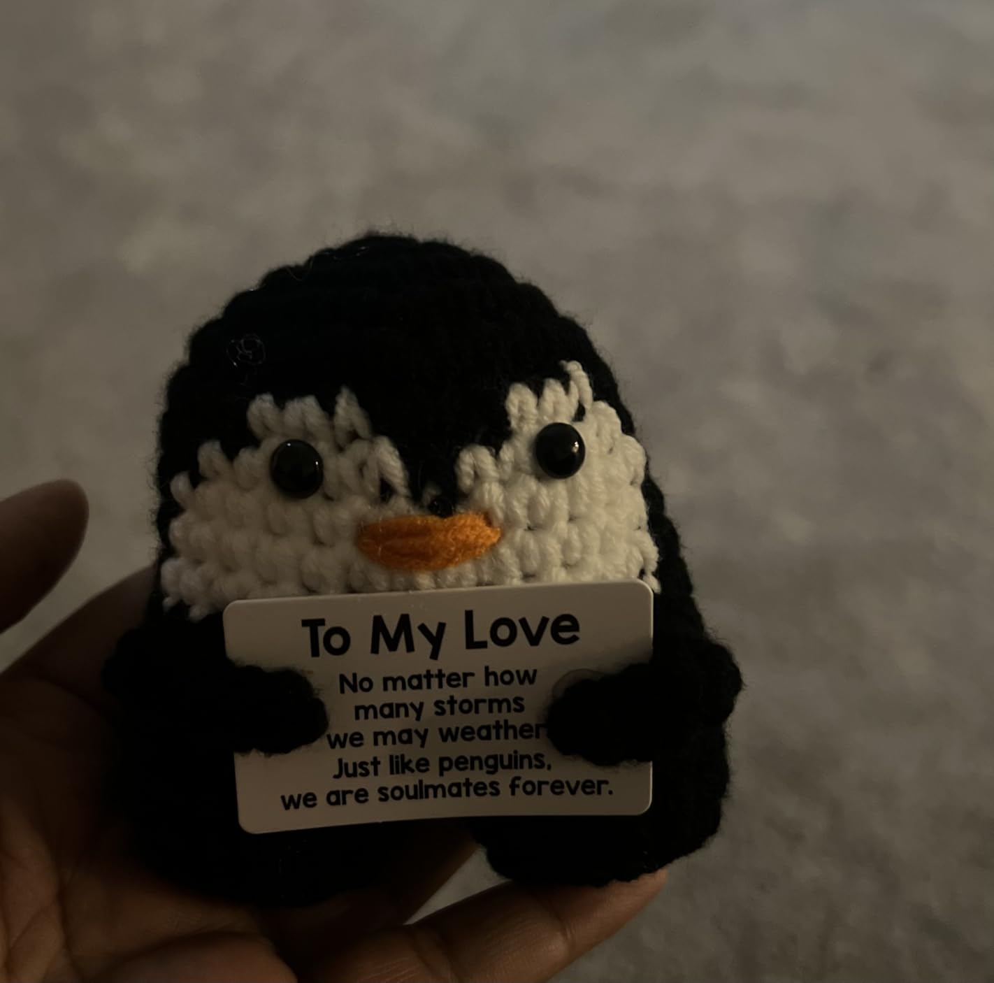 Valentines Day Gifts for Him Her, To My Love Handmade Crochet Mini Penguin Anniversary Birthday Gift for Boyfriend Girlfriend Wife Husband, Romantic I Love You Valentines Gifts for Women Men Couple - Customer Photo 2