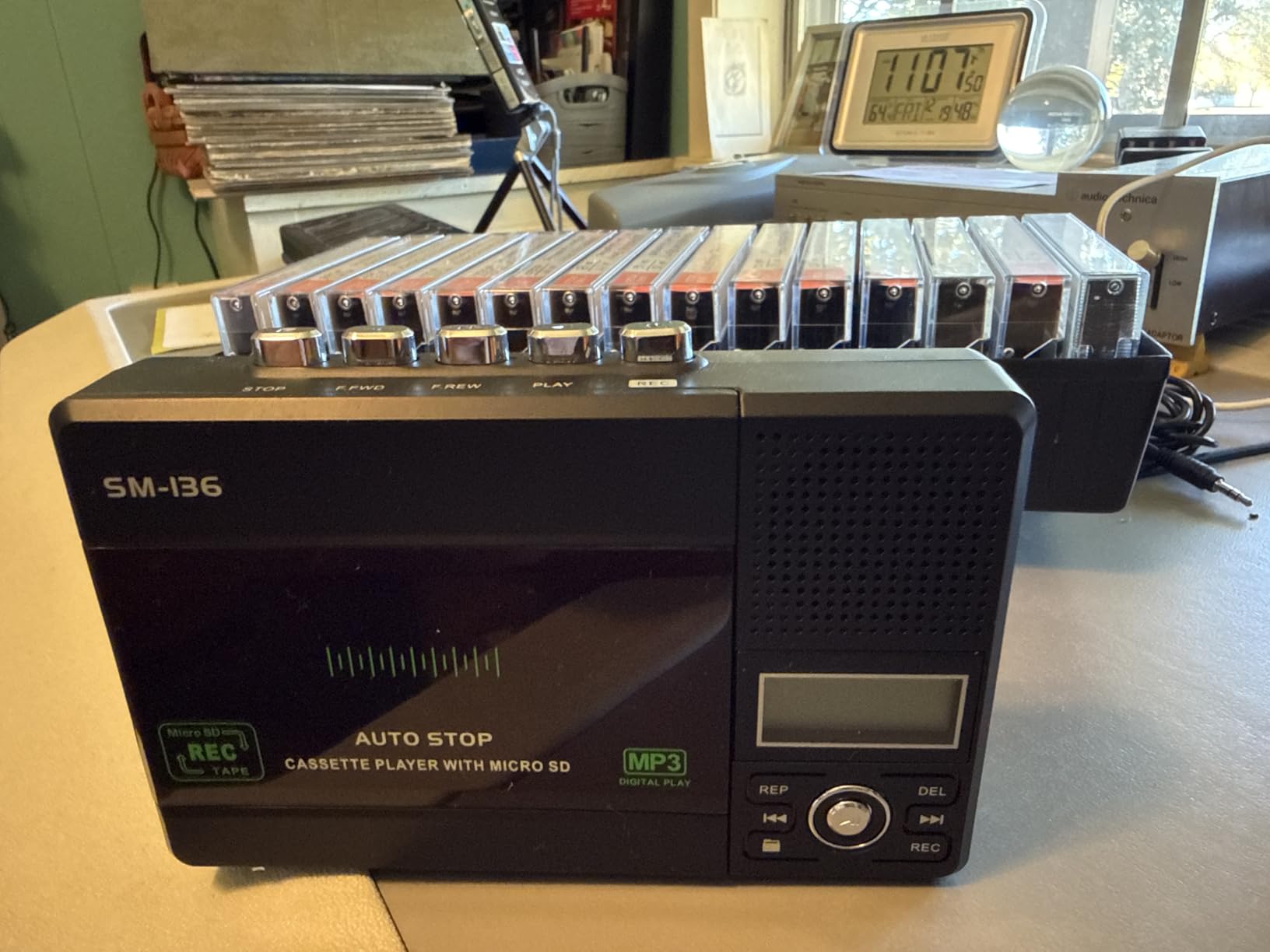 Small Cassette Tape Player, USB C or SD Card Audio Cassette to MP3 Digital Converter, Record to Cassette/Computer/SD Card via Mic, Loud Speaker, Headphone Jack, 16GB SD Card for Type I Tapes customer photo 1