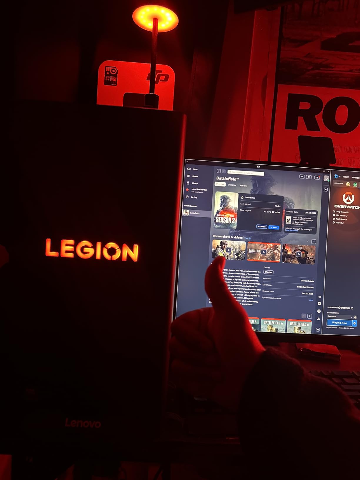 Lenovo Legion Tower 5i - AI-Powered Gaming PC - Intel Core Ultra 7 265F Processor - NVIDIA GeForce RTX 5060 Ti Graphics - 16 GB Memory - 1 TB Storage - 3 Months of PC GamePass customer photo 1