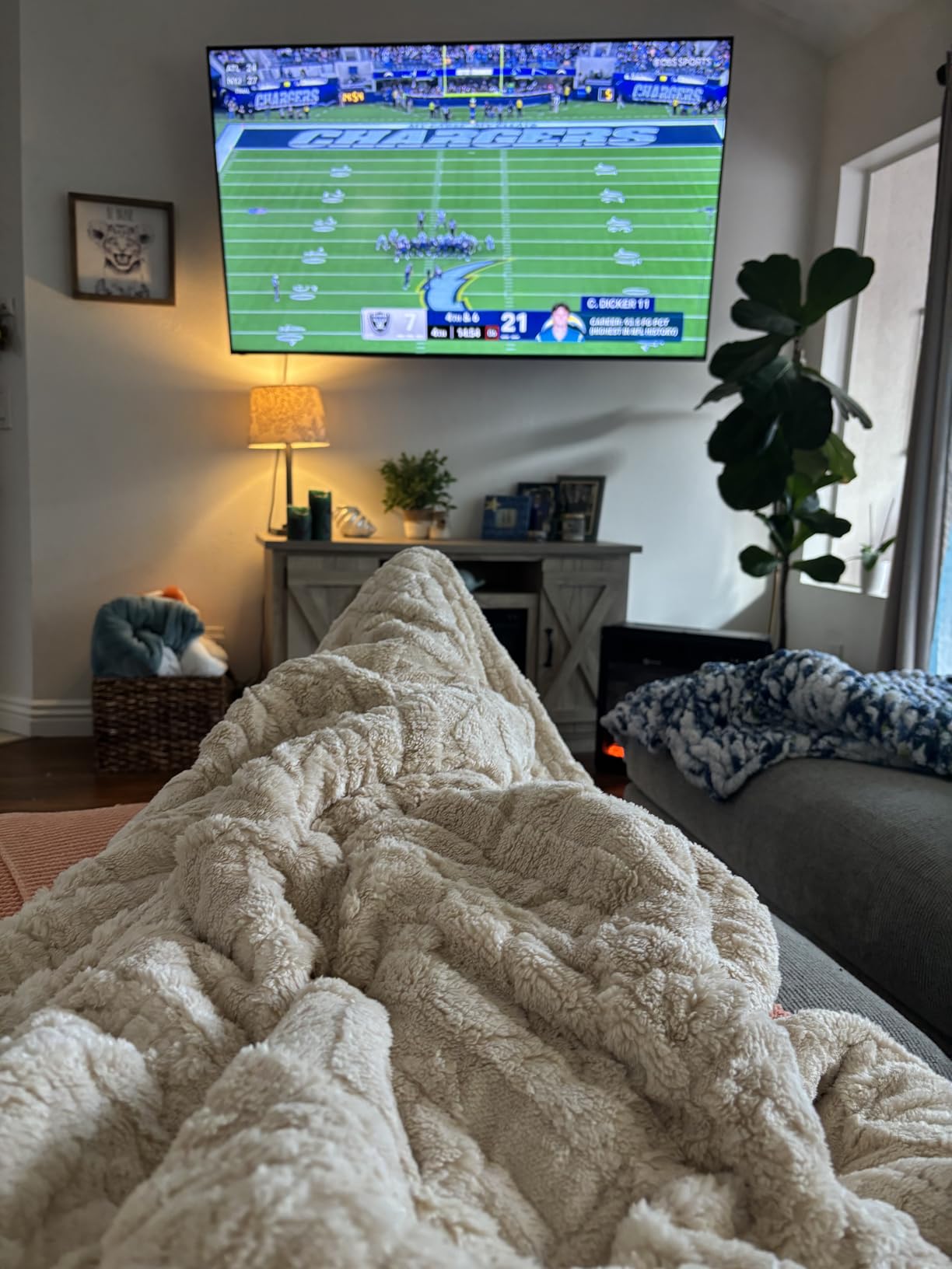 Wemore Jacquard Fleece Weighted Blanket Queen Size 60 x 80 15lbs, Ultra Soft Cozy Sherpa Weighted Blankets for Adults - Customer Photo 1