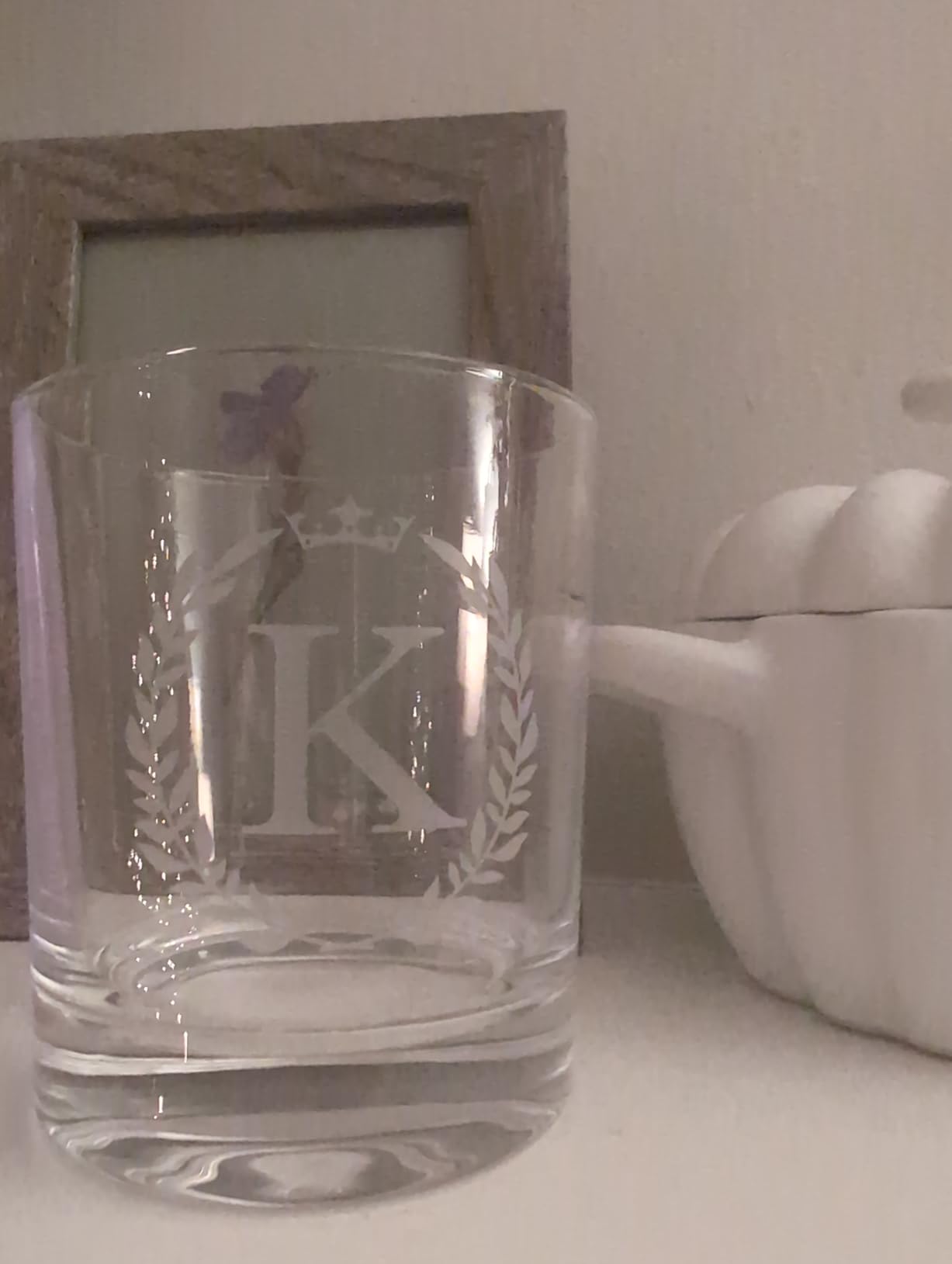 Mens Valentines Day Gifts for Him, Personalized Engraved A-Z 10.6 oz Rocks Whiskey Glass for Men, Unique Fathers Day Birthday Gifts for Men Him Dad Husband Brother Son (J) - Customer Photo 1