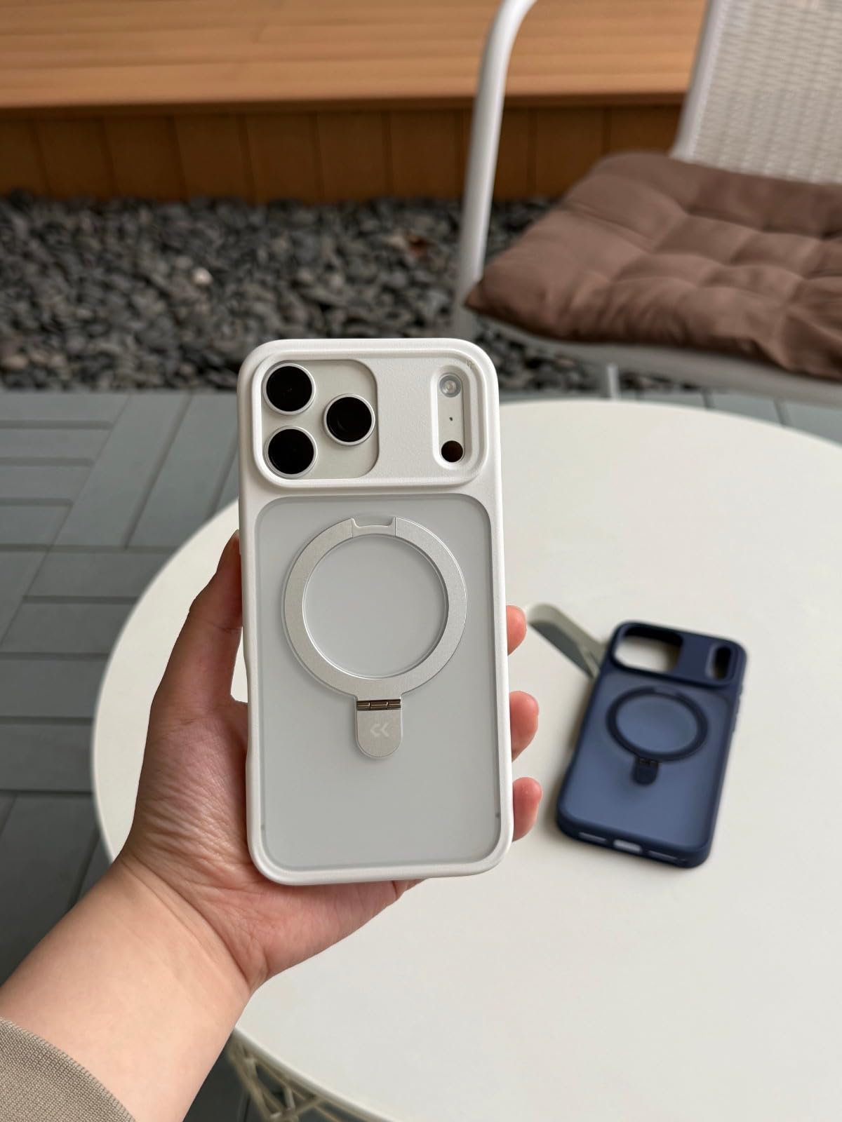 CASEKOO Ultra-Magnetic Stand for iPhone 17 Case [Military Drop Protection] [Compatible with MagSafe] Shockproof Translucent Slim Matte for iPhone 17 Case with Ring Holder 6.3 Inch, Black customer photo 2