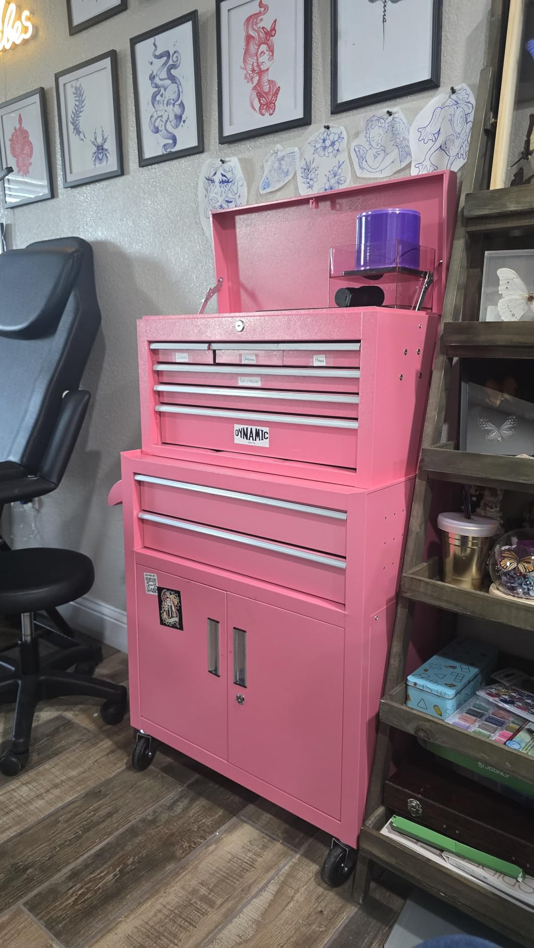 Crownland 8-Drawer Rolling Tool Chest with Wheels, Lockable 2 in 1 Detachable Tool Cabinet wit Drawers and Black Liners, Garage Top Toolbox & Bottom Storage Cart with Side Hooks(Black) customer photo 1