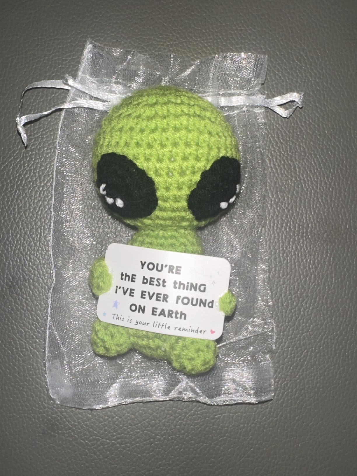 Unique Valentines Gifts for Him Her Boyfriend Girlfriend Crochet Alien Valentines Day Anniversary Birthday Funny Romantic Gifts to My Love Men Women - Customer Photo 1