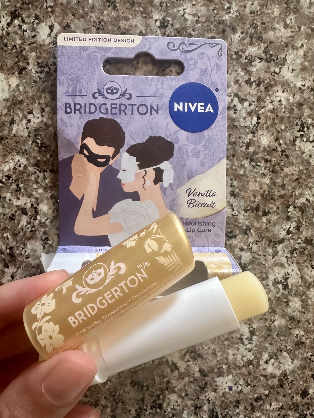 NIVEA Rose Meringue Lip Balm, Nourishing Lip Care, Bridgerton Limited Edition Moisturizing Lip Balm with Shea Butter, 3-in-1 Moisture, Repair and Nourish, 0.17 Oz Stick - Customer Photo 1