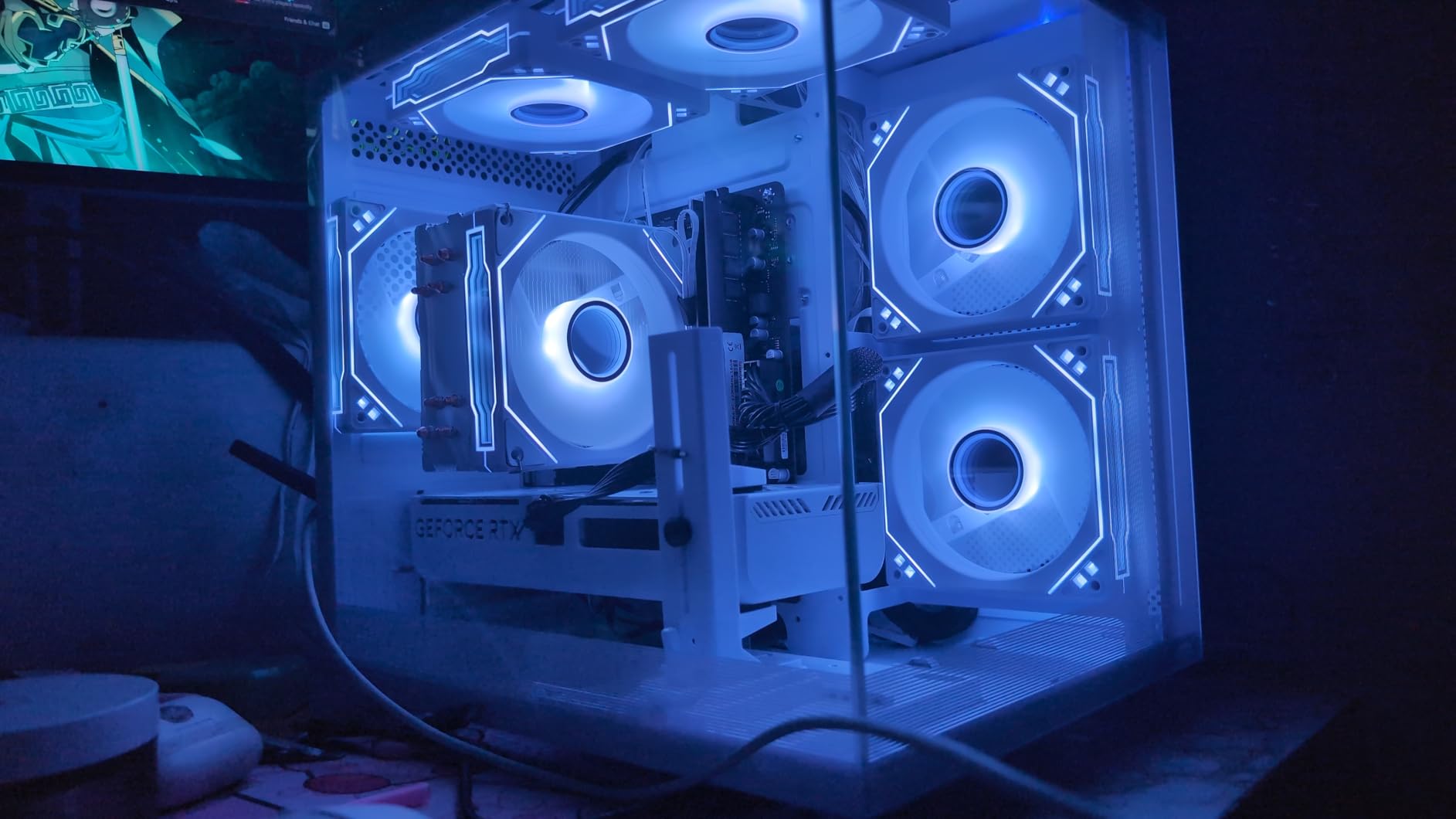 Gaming PC Desktop Ryzen 7 5700X, GeForce RTX 5060, 32G DDR4 RAM, 1TB NVME SSD, WiFi 6, 4K Prebuilt Tower Computer for VR Gaming, Streaming, Home and Office (White) customer photo 1