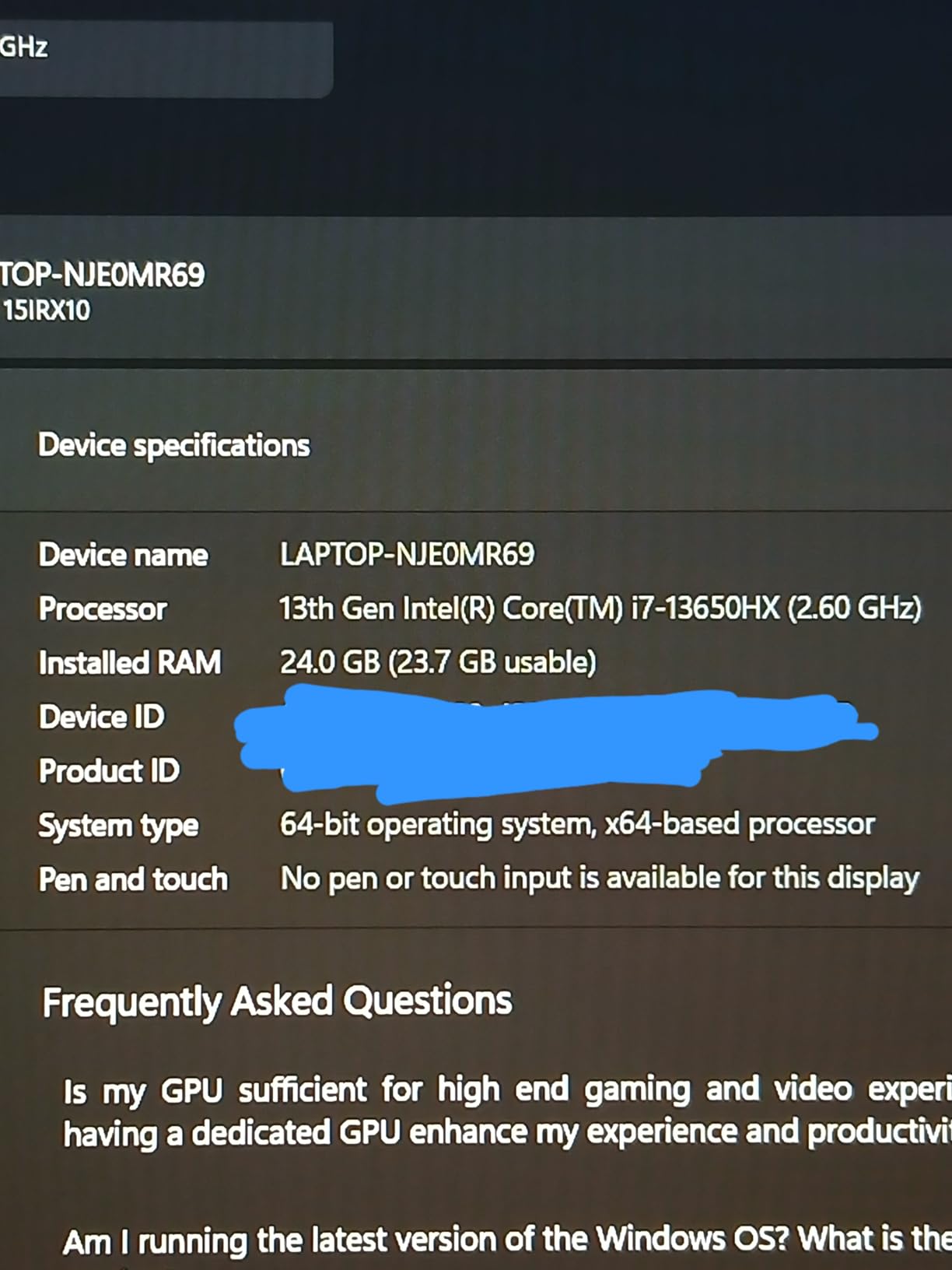 Lenovo Legion LOQ AI-Powered Gaming Laptop - Intel Core i7-13650HX, 15.6
