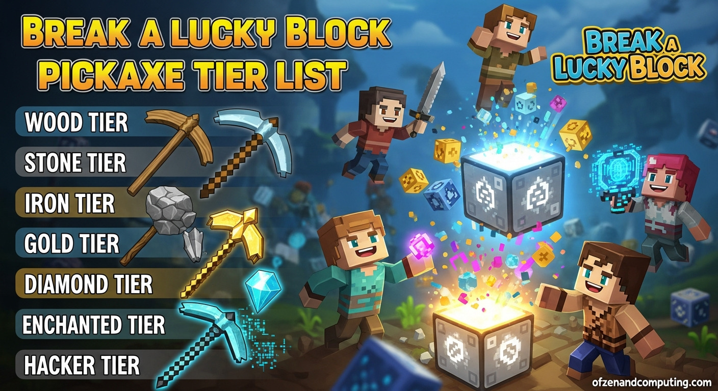 Break a Lucky Block Pickaxe Tier List