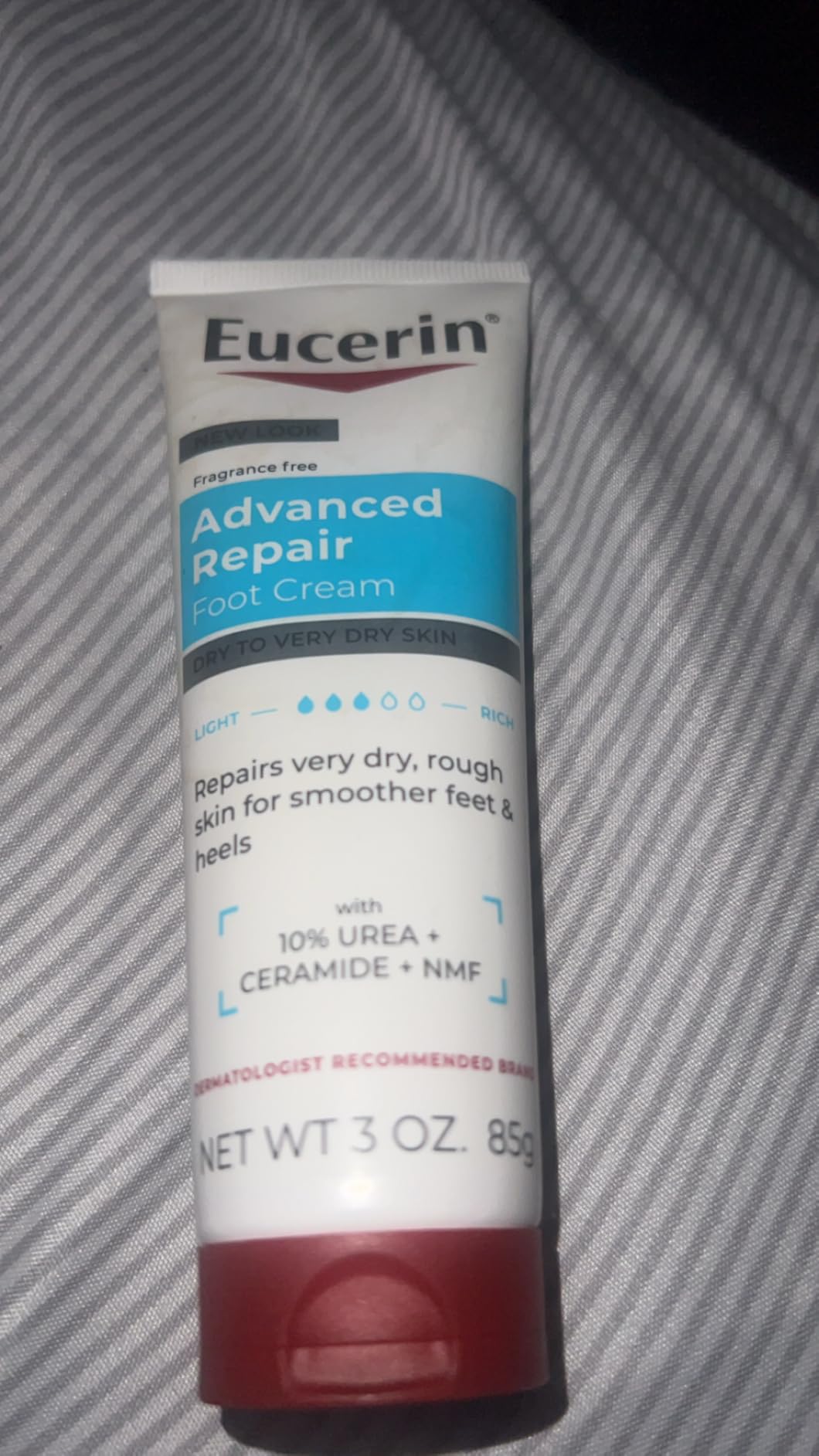 Eucerin Advanced Repair Foot Cream for Dry Feet and Heels, Repairs Very Dry, Rough Skin, Fragrance Free, 3 Oz Tube, Pack of 3 customer photo 1
