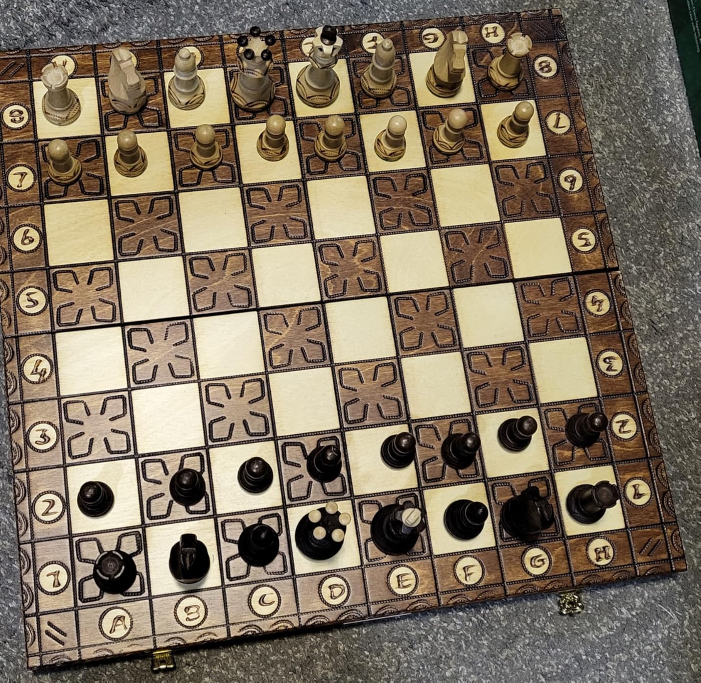 Wegiel Handmade European Ambassador Chess Set - Wooden 21 Inch Beech & Birch Board with Felt Base - Carved Hornbeam & Sycamore Wood Chess Pieces customer photo 1