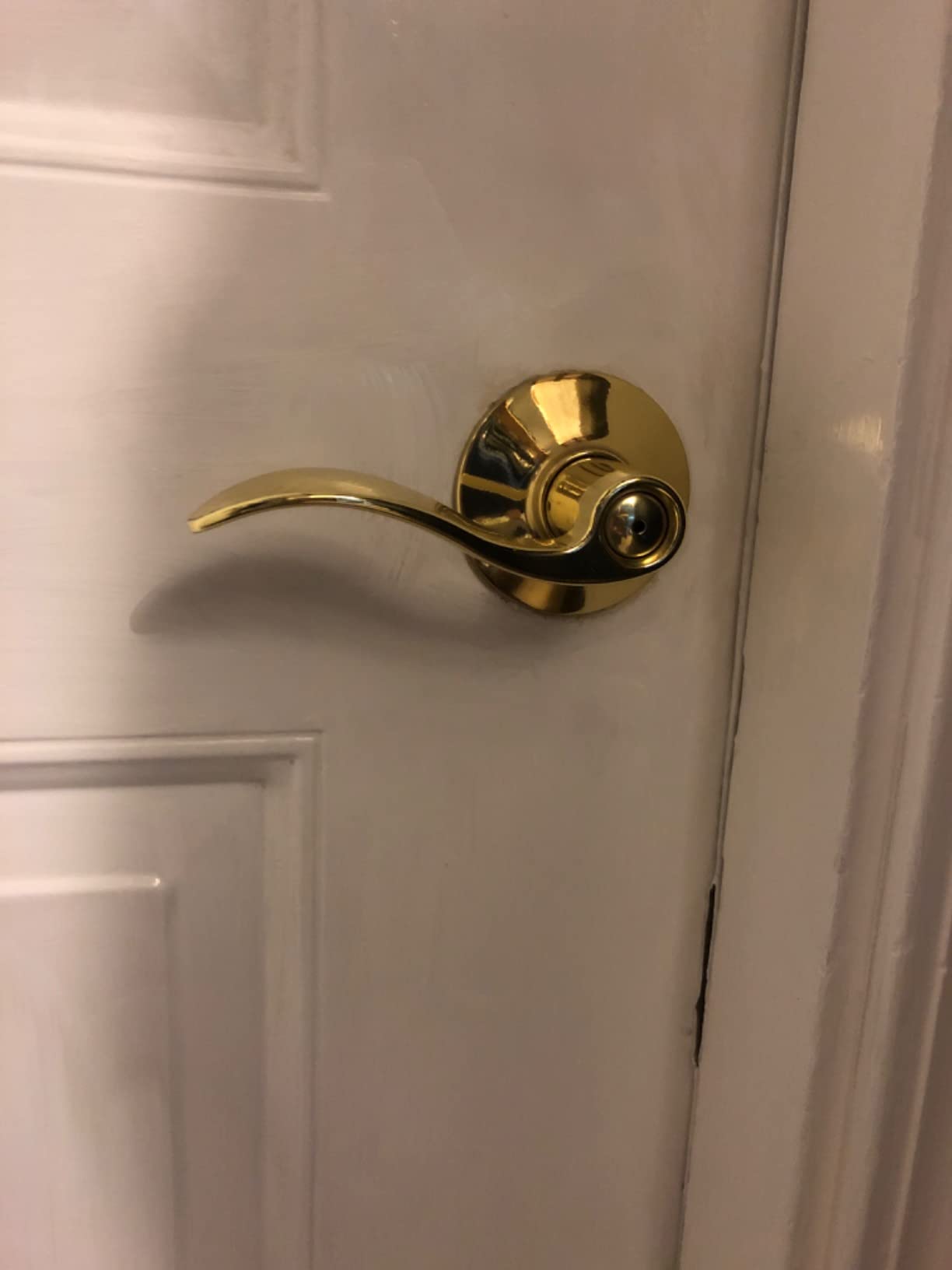 Schlage F40 V ACC 605 Accent Door Lever, Bed & Bath Privacy Lock, Bright Brass customer photo 1