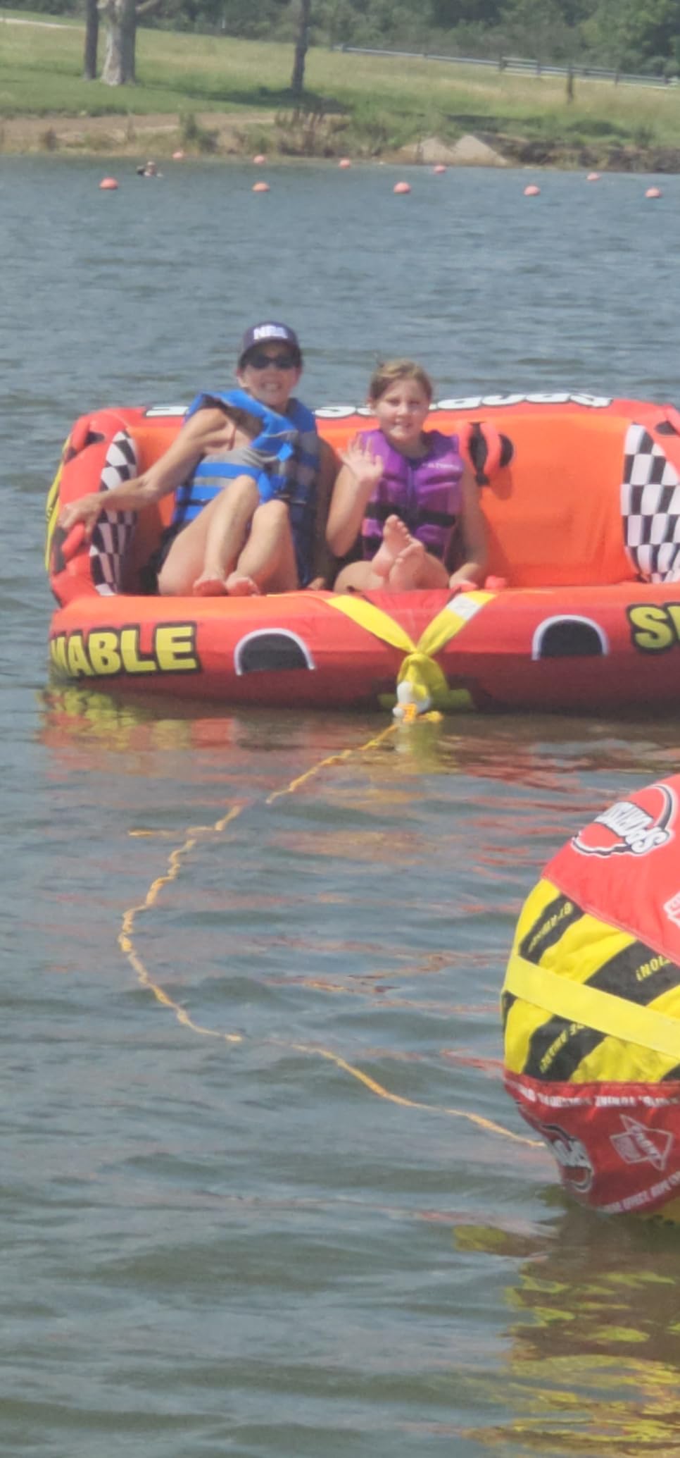 Airhead Mable Inflatable Towable Tube, 1-4 Rider Models, Dual Tow Points, Full Nylon Cover, EVA Foam Pads, Patented Speed Valve, Boat Tubes and Towables customer photo 1