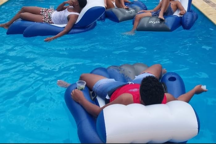 Intex Inflatable Lounge Pool Recliner Lounger Chair with Cup Holders - Heavy-Duty Float Raft for Adults, 220 Lb Capacity Large Floating Tanning Chair customer photo 1