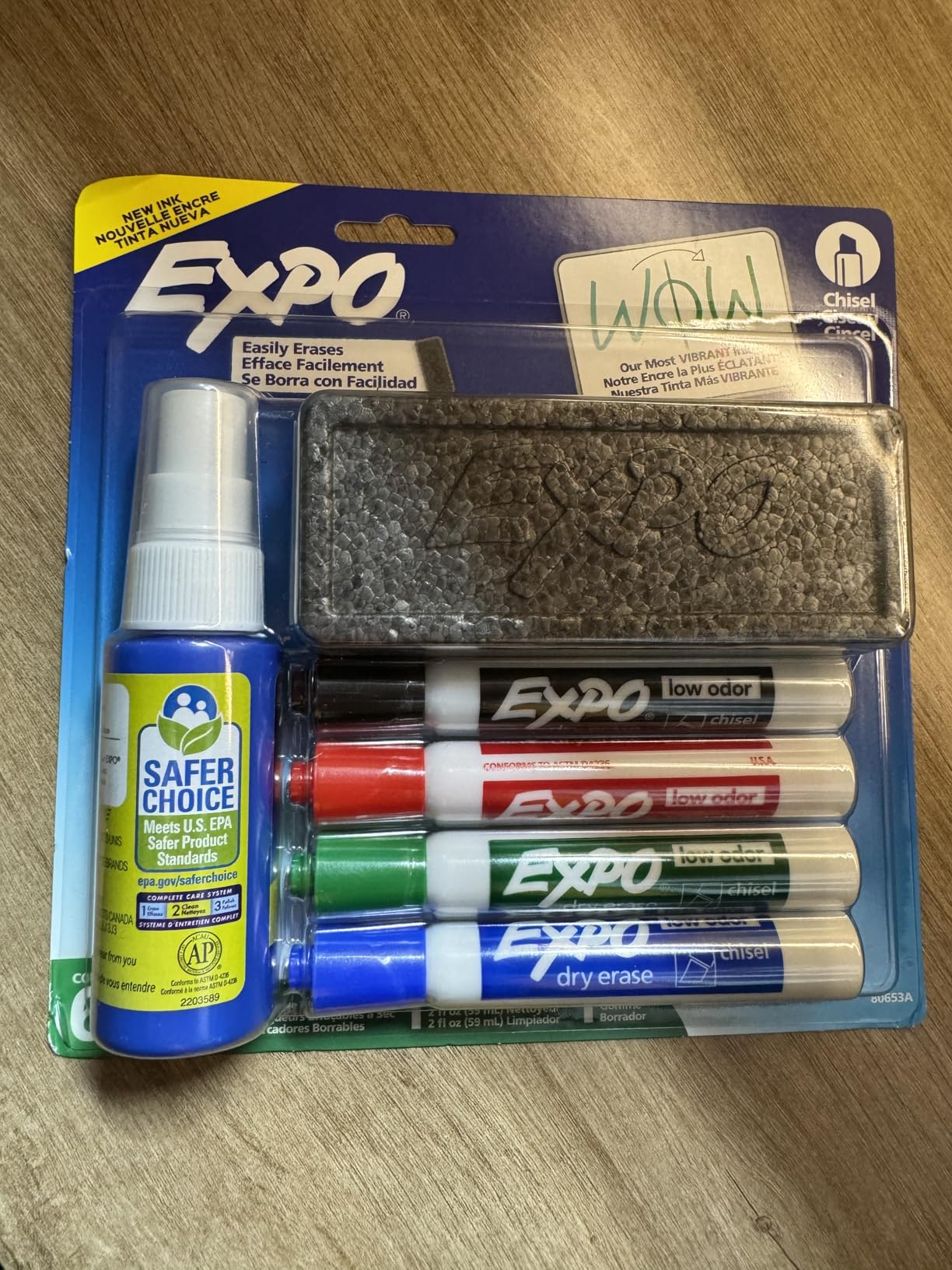 EXPO Dry Erase Markers Kit, Chisel Tip, Assorted Colors, Eraser, Spray Cleaner, 6 Count - Whiteboard, Calendar, Office Essentials, School, Classroom, Teacher Supplies customer photo 1