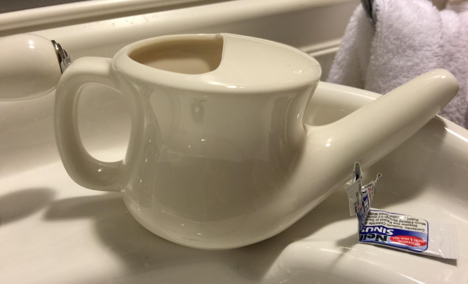 ANCIENT SECRETS Neti Pot Sinus Rinse + Pre-Measured Cleansing Salt Pack - Dishwasher-Safe Ceramic Model, Patented Ergonomic No-Leak Design, Nasal Cleansing Pot, Nasal Irrigation customer photo 1