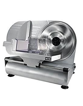 Weston Electric Meat Cutting Machine, Deli & Food Slicer, Adjustable Slice Thickness, Non-Slip Suction Feet, Removable 9