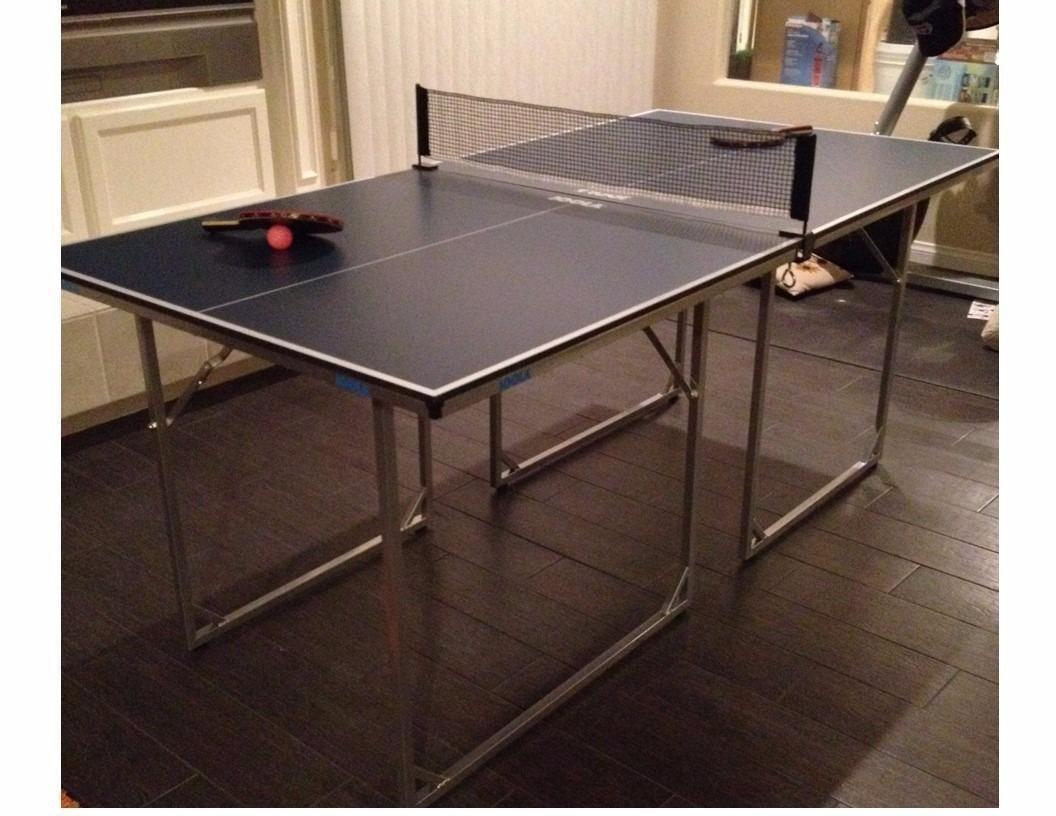 JOOLA Midsize Compact Ping Pong Table Great for Small Spaces and Apartments - Multi-Use Free Standing - Compact Storage Fits in Most Closets - Table Tennis Net Set Included - No Assembly Required customer photo 1