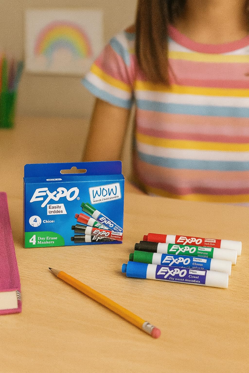 EXPO Dry Erase Markers, Low Odor Ink, Black, Chisel Tip, 4 Count customer photo 1