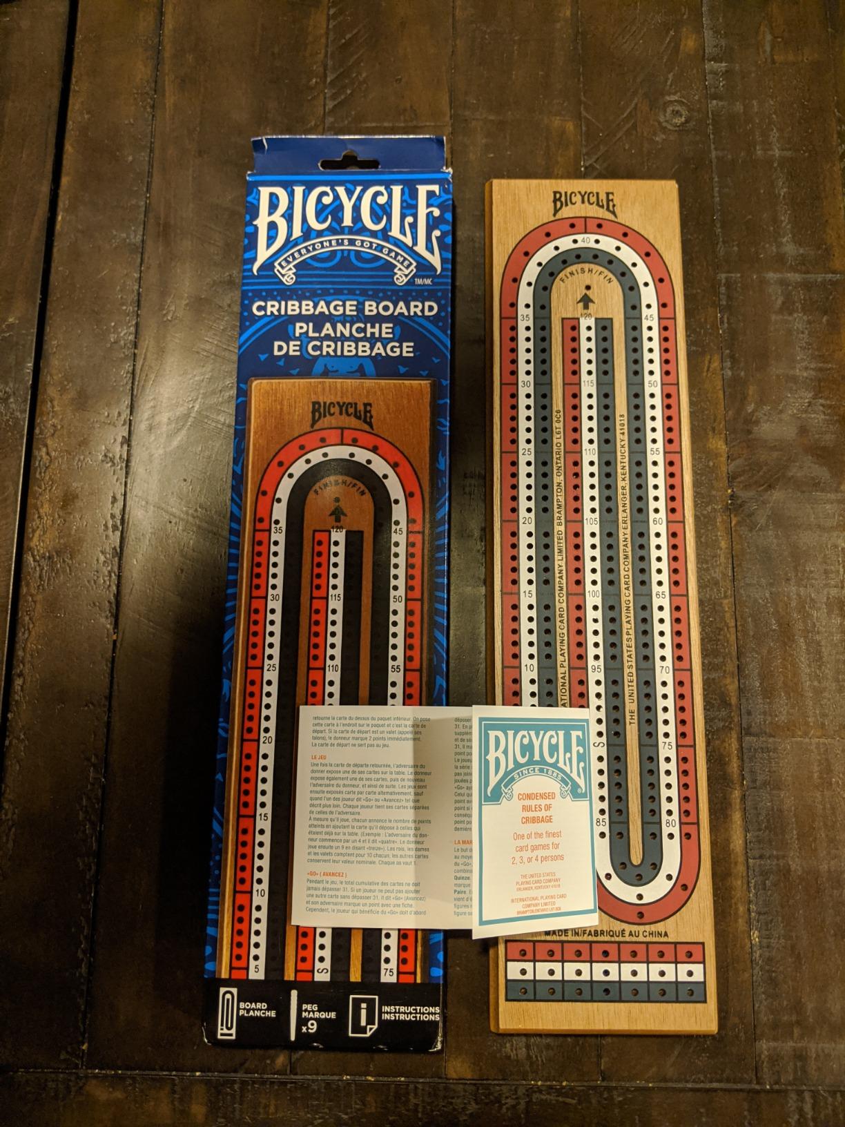 Bicycle 3-Track Color Coded Wooden Cribbage Board Games customer photo 2