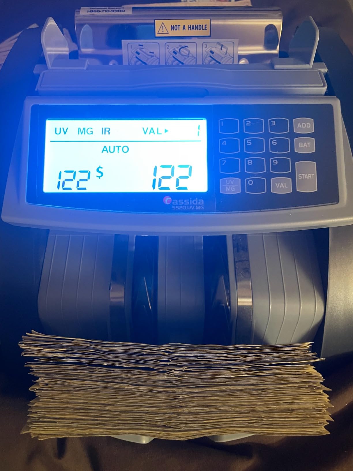 Cassida 6600 UV - USA Business Grade Money Counter with UV/IR Counterfeit Detection - Top Loading Bill Counting Machine w/ ValuCount™, Add and Batch Modes - Fast Counting Speed 1,400 Notes/Min customer photo 2