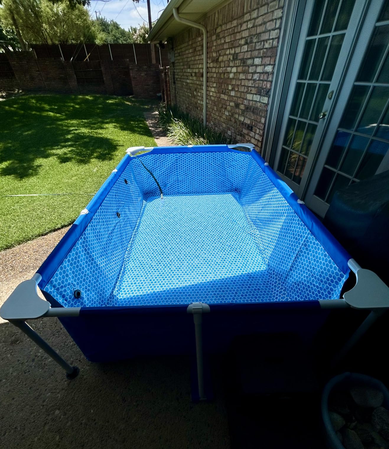 INTEX Rectangular Frame 9 ft 10 in x 6 ft 6.75 in x 29.5 in Above Ground Pool, Swimming Pool with Steel Frame, Pump Not Included customer photo 1