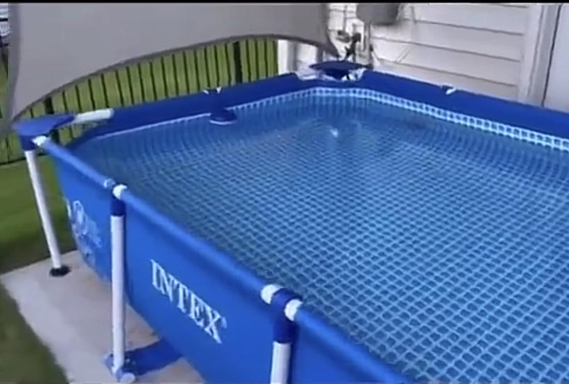 INTEX Rectangular Frame 9 ft 10 in x 6 ft 6.75 in x 29.5 in Above Ground Pool, Swimming Pool with Steel Frame, Pump Not Included customer photo 2