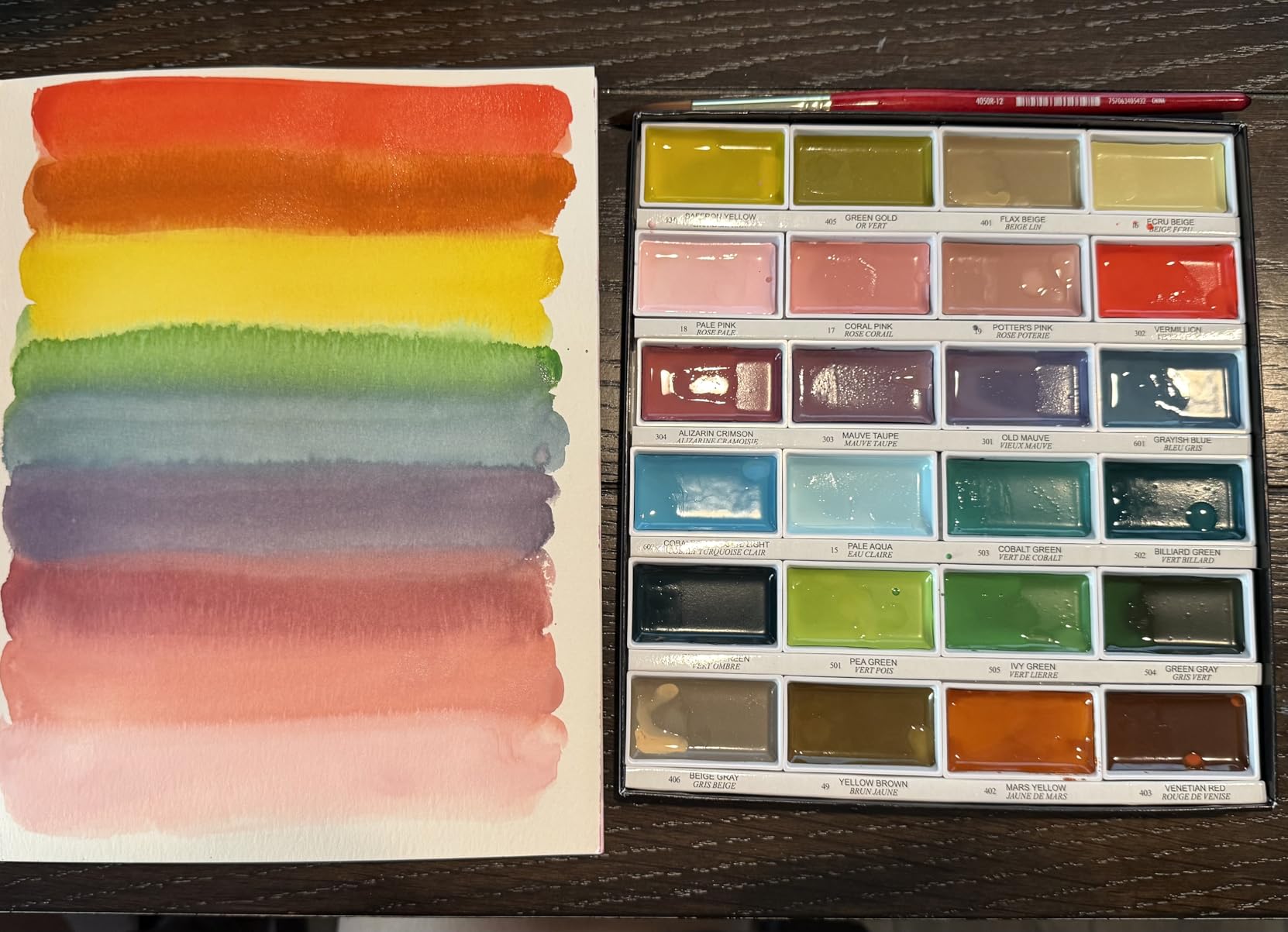 Kuretake GANSAI TAMBI Watercolor Paint Set 36 Colors, Professional-quality art supplies for artists adult painting sketching, Non-Toxic, Made in Japan customer photo 1