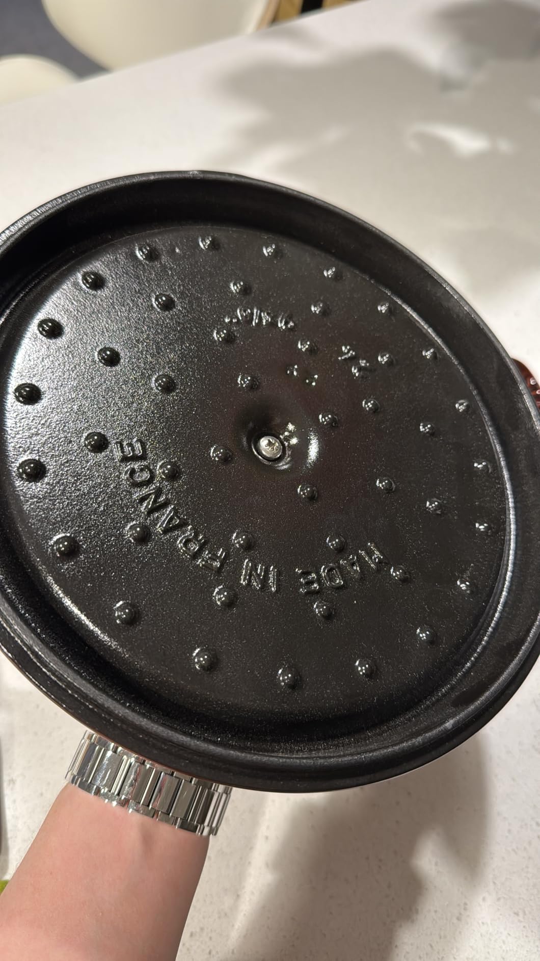 Staub Cast Iron Round Cocotte, Dutch Oven, 7-quart, Cherry customer photo 1